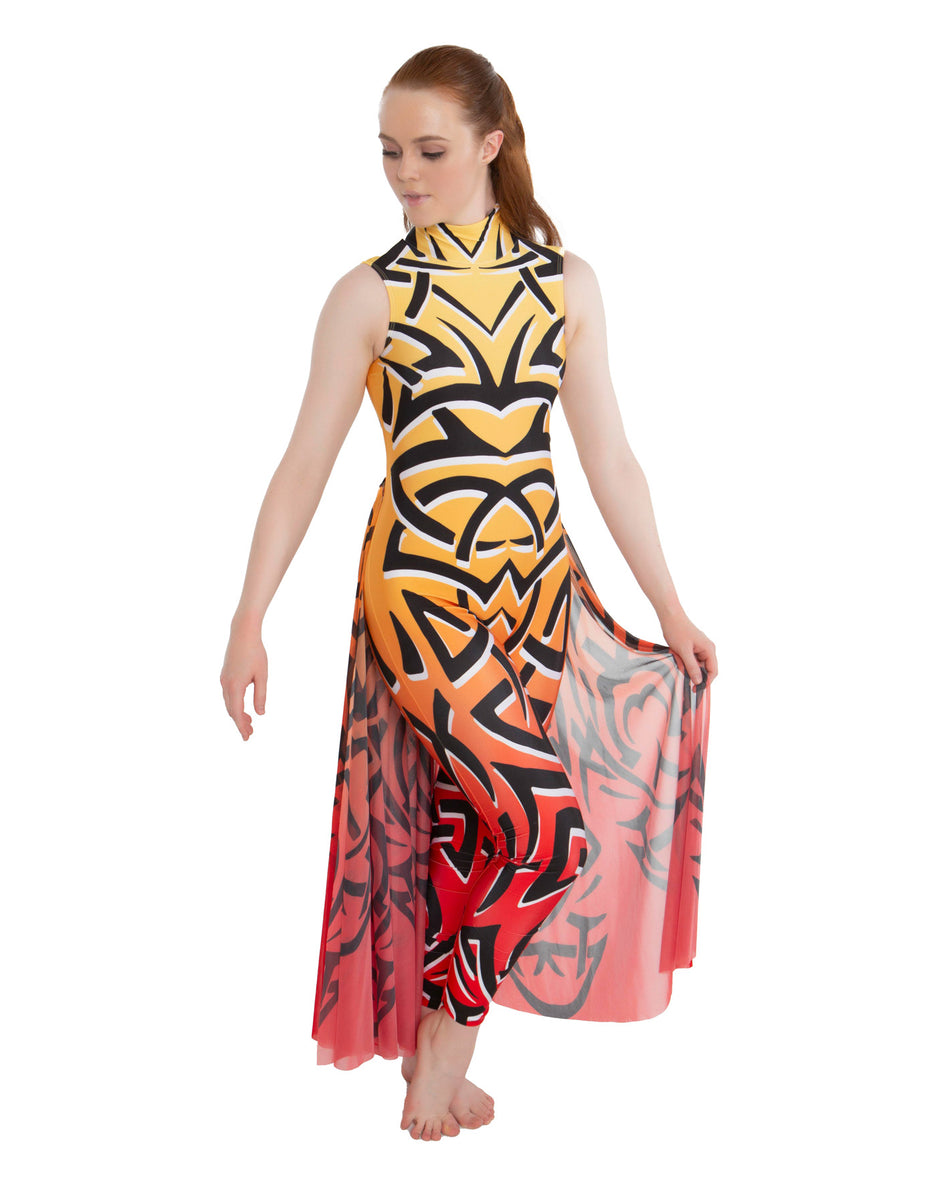 Tribal Ombre TNeck Sleeveless Unitard