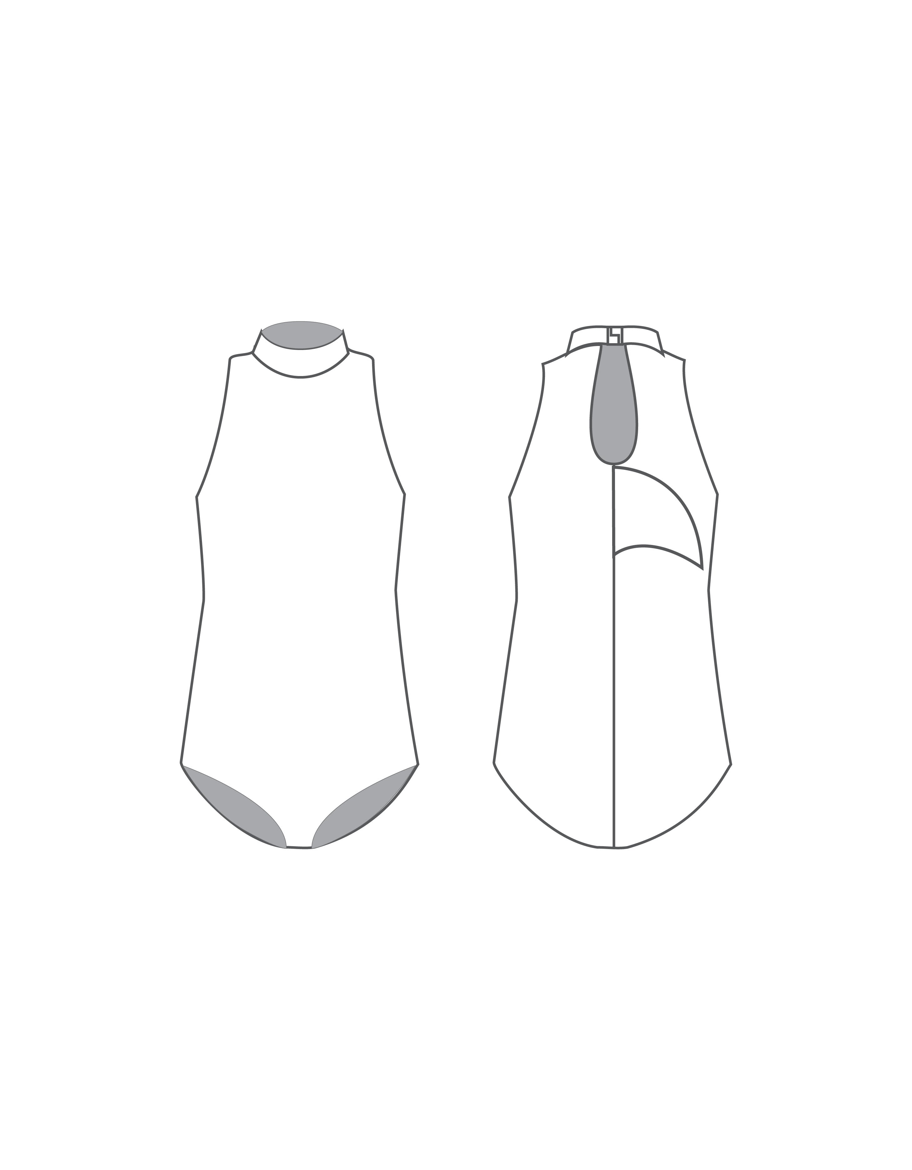 Custom Inked TNeck Leotard with Fin - Lycra