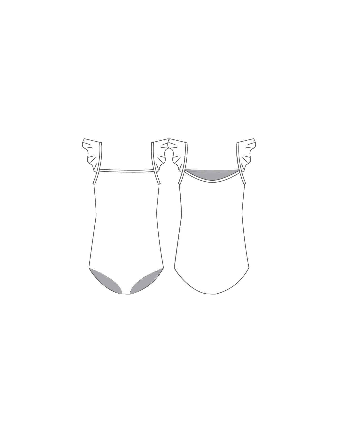 Custom Inked Camisole No Slider Flutter Sleeve Leotard - Hologram