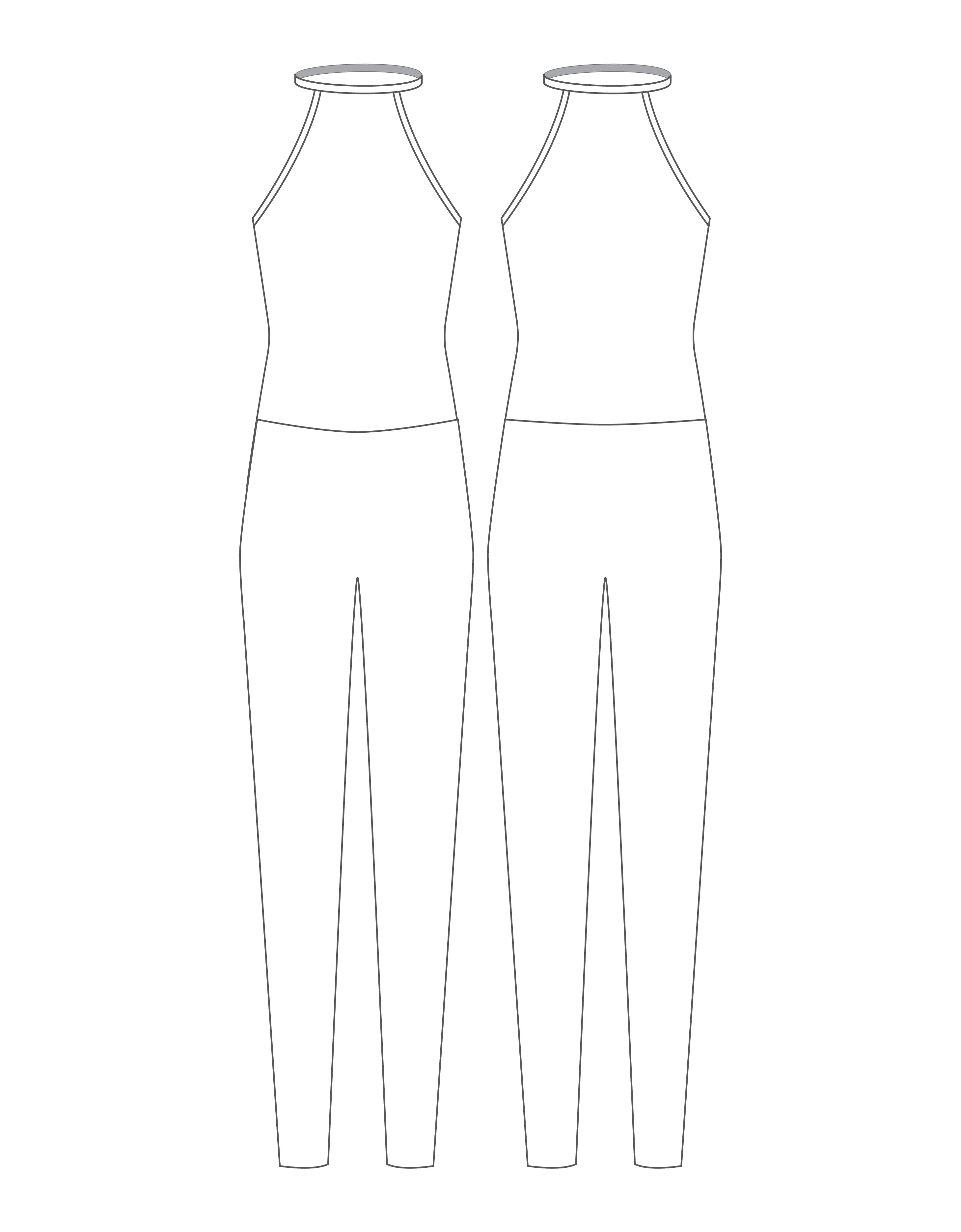 Custom Inked Halter Covered Back Unitard - Lycra