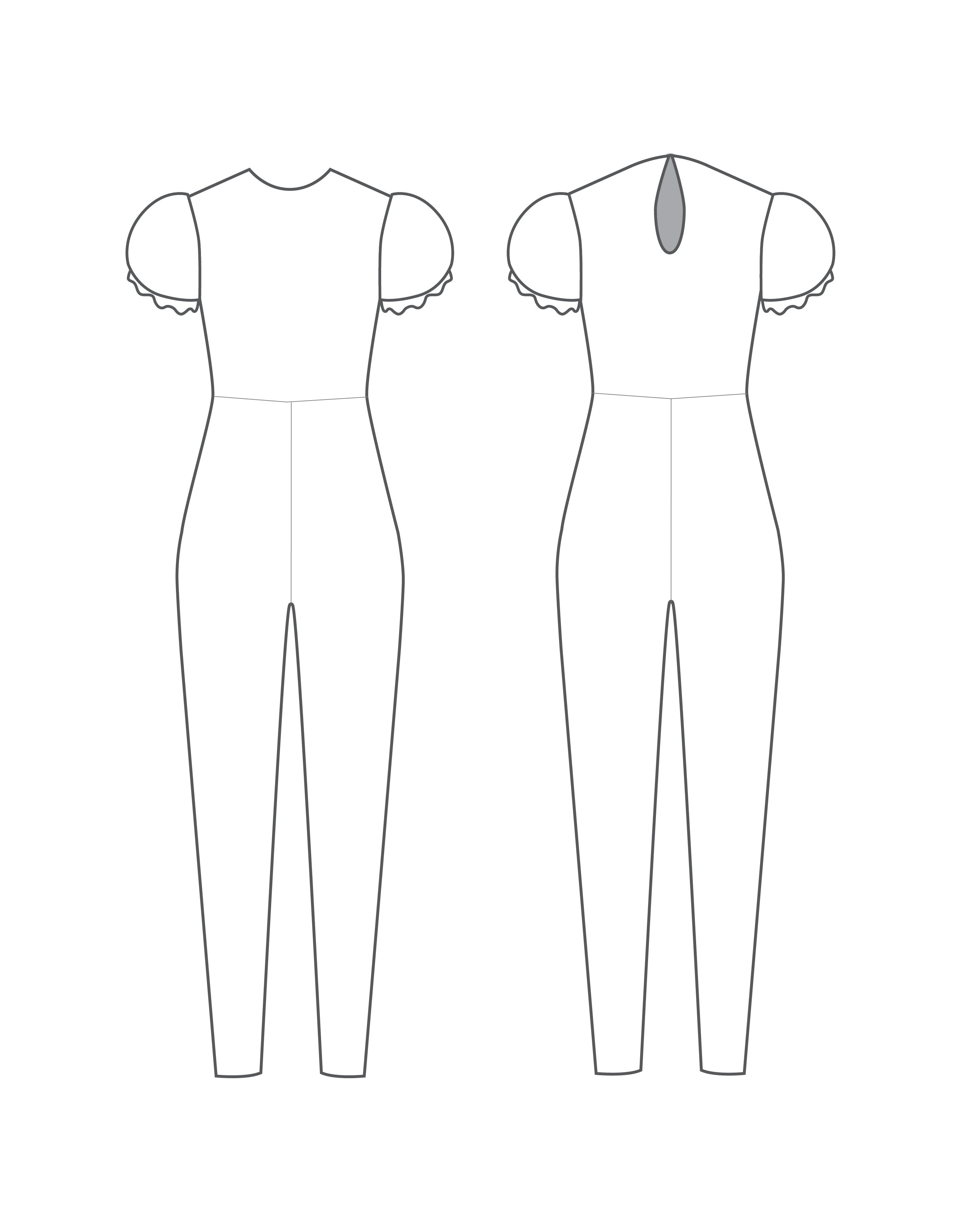 Custom Inked Puff Sleeve Round Neck Keyhole Unitard - Lycra