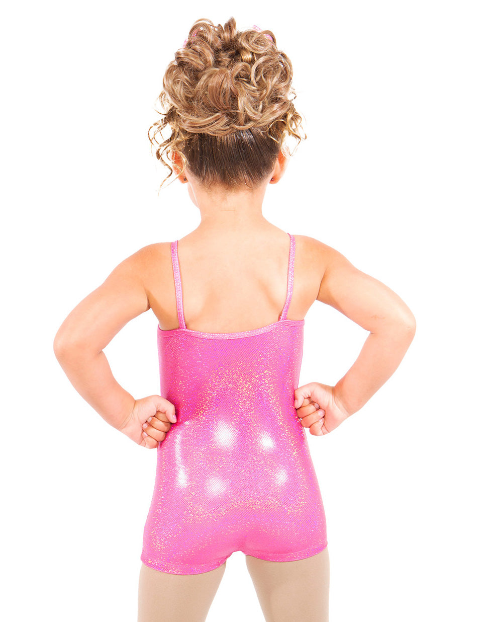 Solid Hologram Cami Biketard