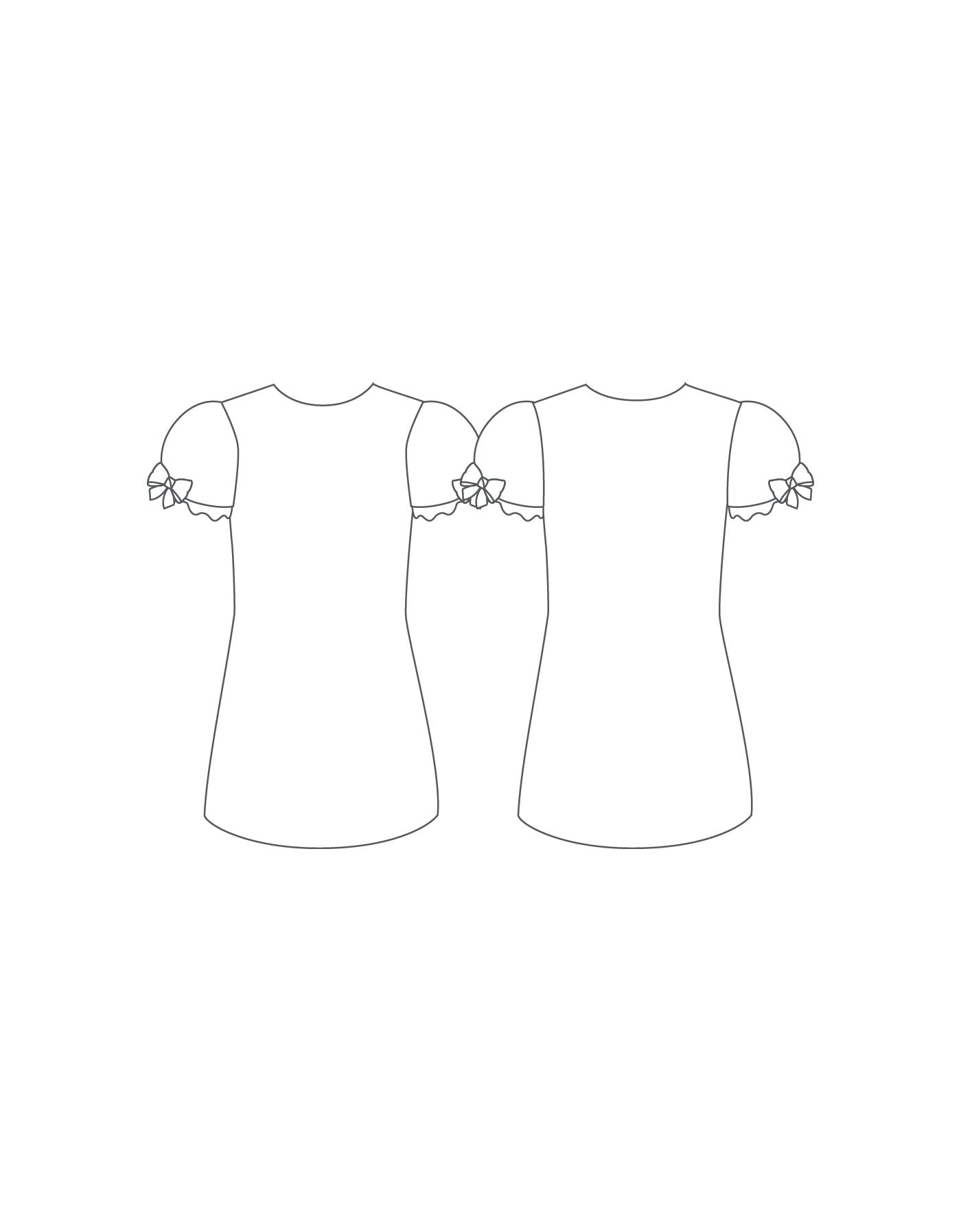 Custom Inked Puff Sleeve Shift Dress - Lycra