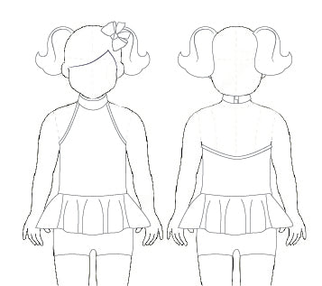 Custom Inked Halter Collar Biketard with Peplum - Hologram