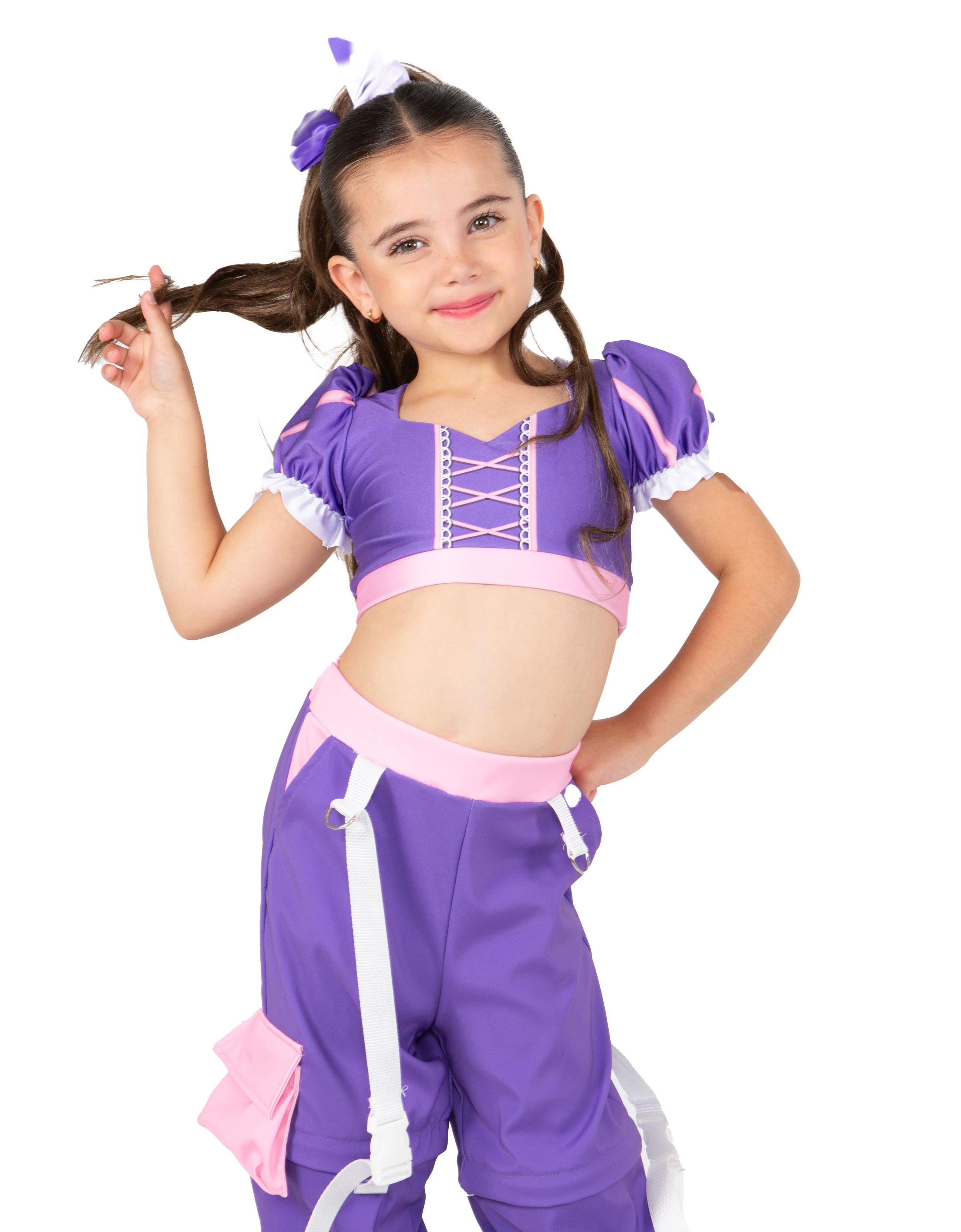 Princess in the Tower Sweetheart Puff Sleeve Crop Top with Triangle Back