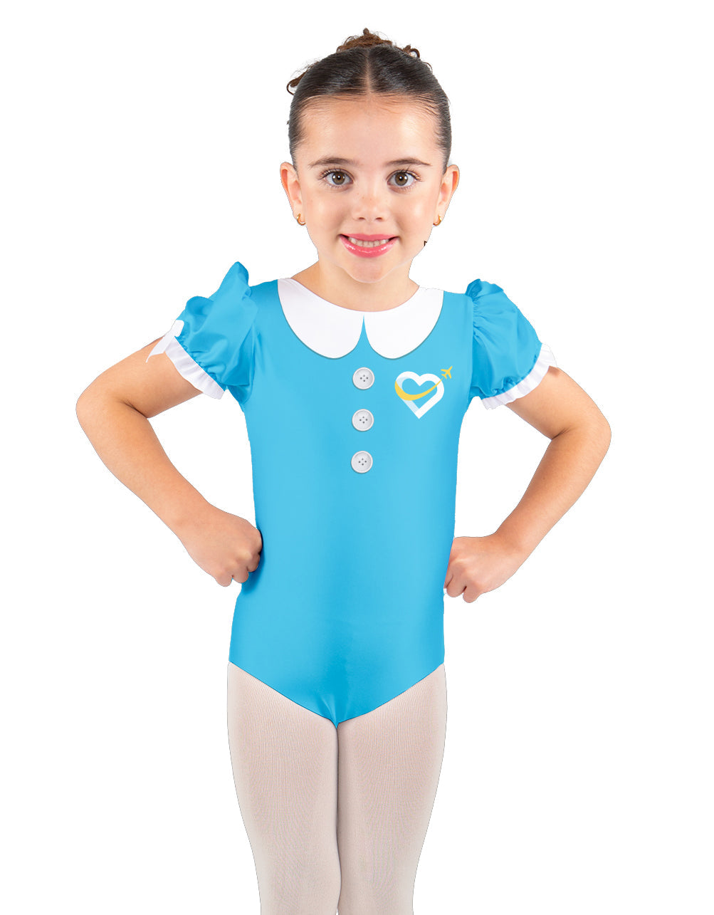 Flight Attendant Puff Sleeve Leotard