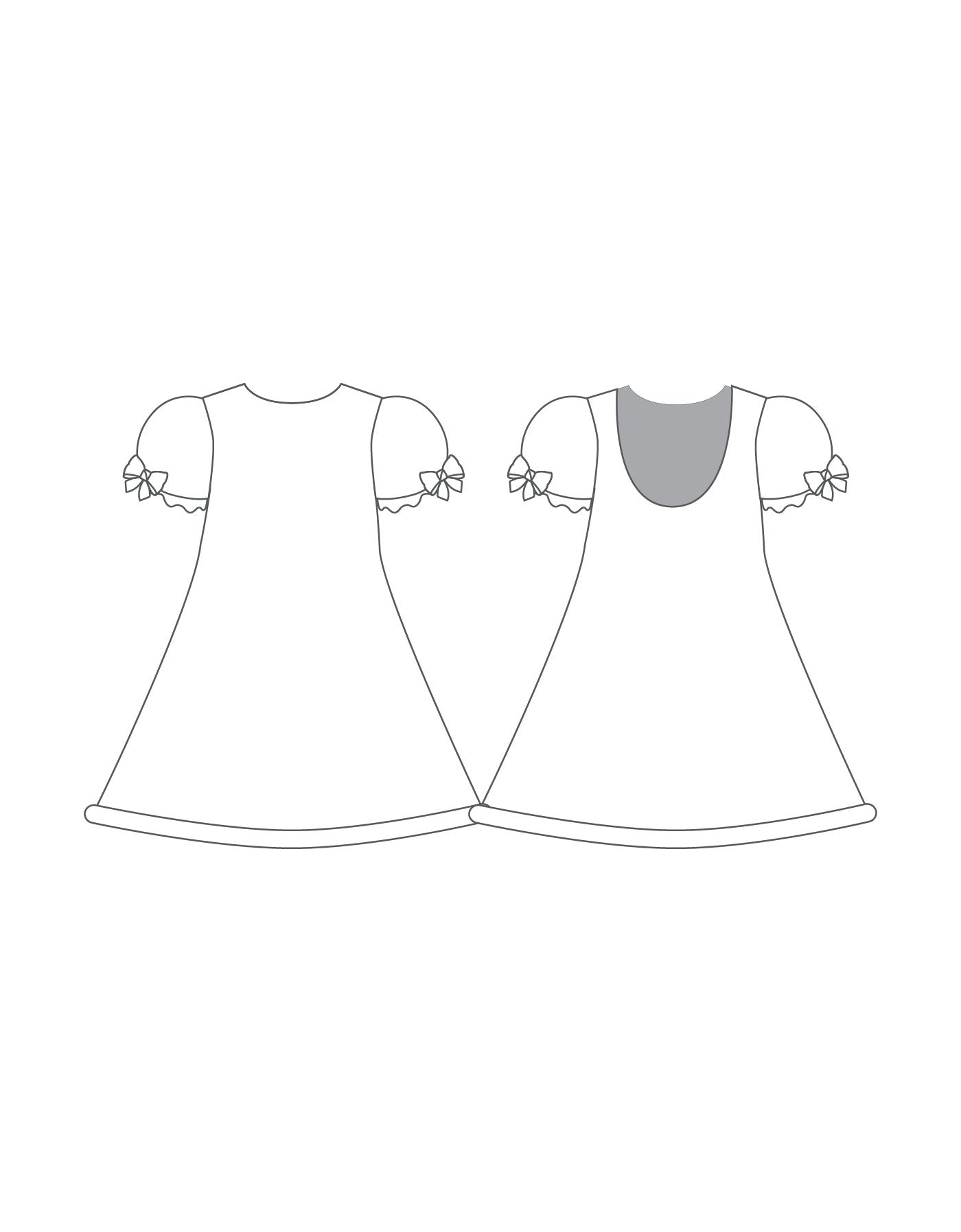 Custom Inked Puff Sleeve Hoop Dress without Panty - Lycra