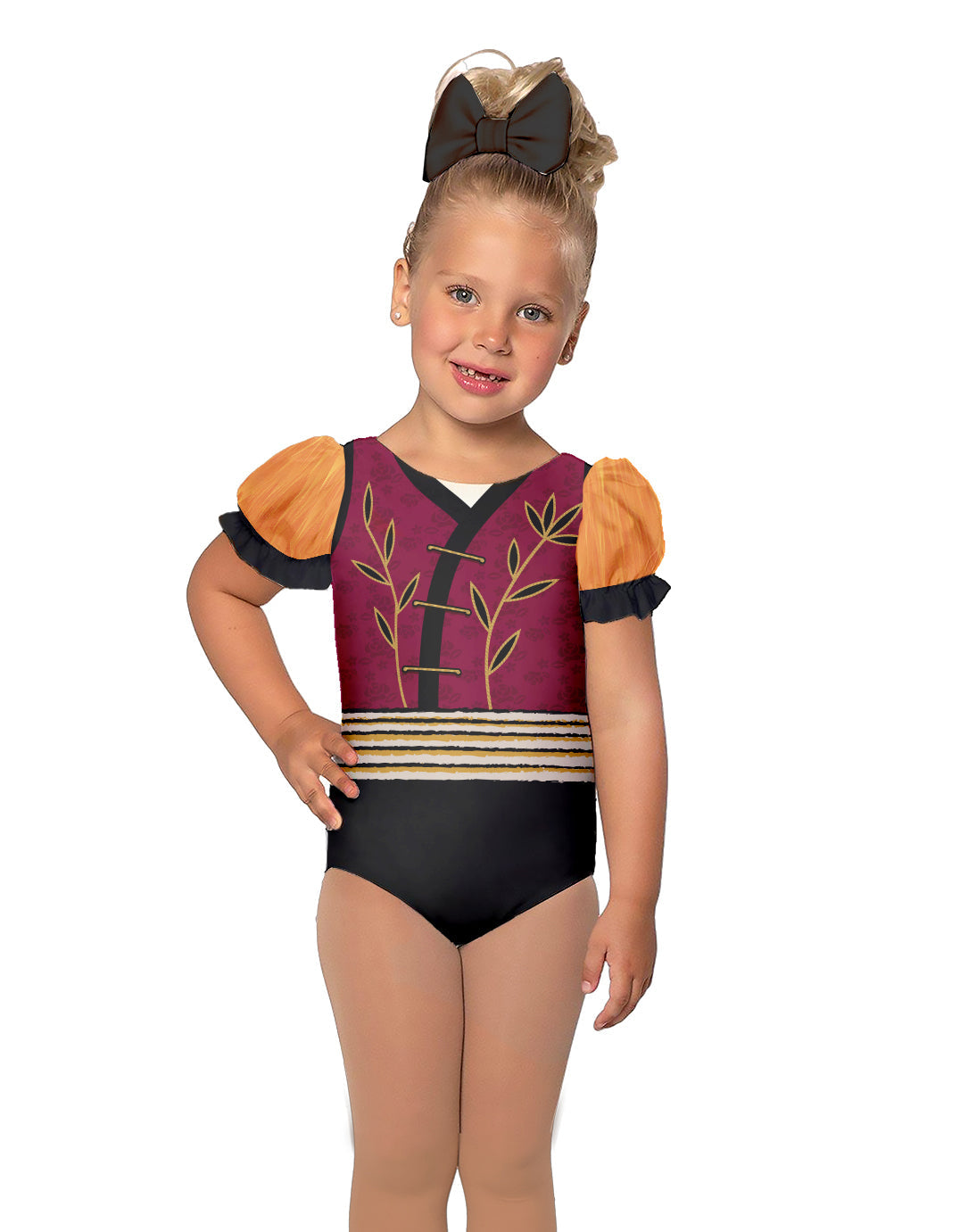 Karate Animals - Tiger - Kung Fu Panda Puff Sleeve Leotard