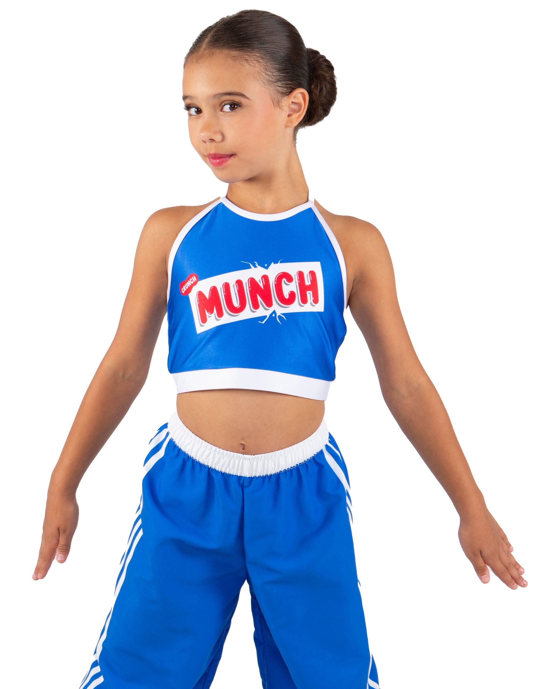 Munch Chocolate Halter Binding Crop Top