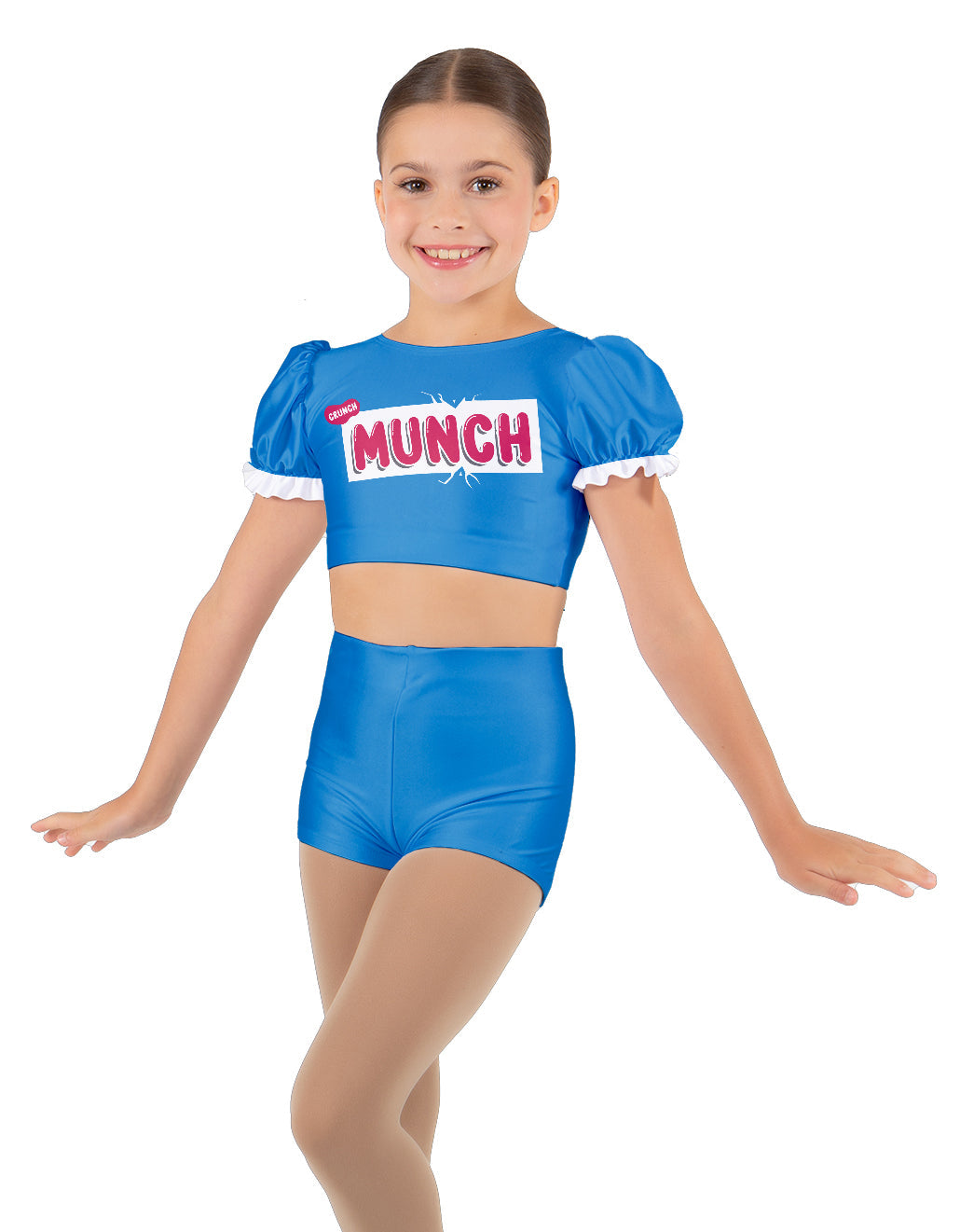 Munch Chocolate Puff Sleeve Crop Top