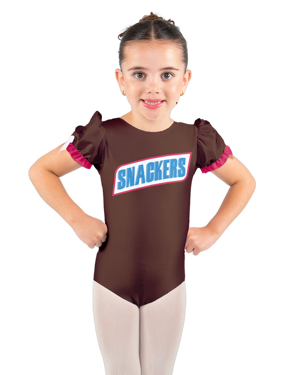 Pieces Chocolate Puff Sleeve Leotard