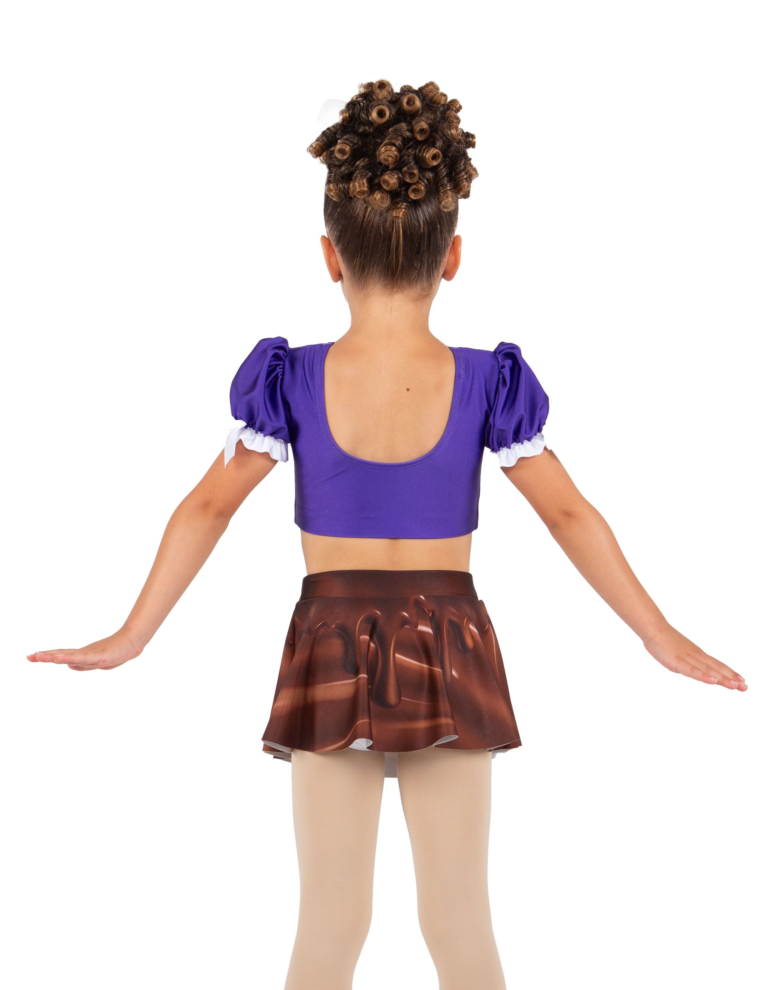 Choco Milk Puff Sleeve Crop Top