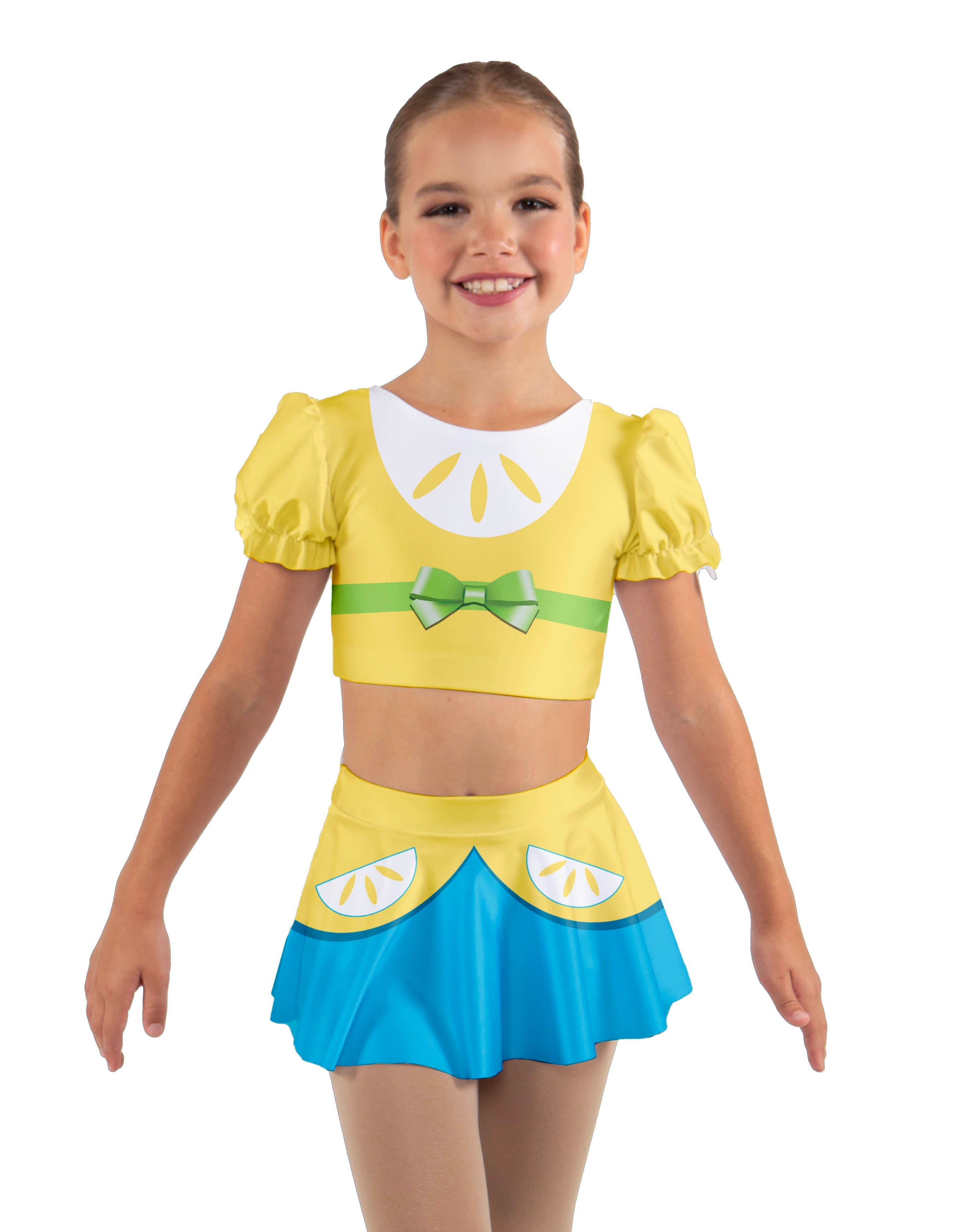 Lemon Gal Puff Sleeve Crop Top