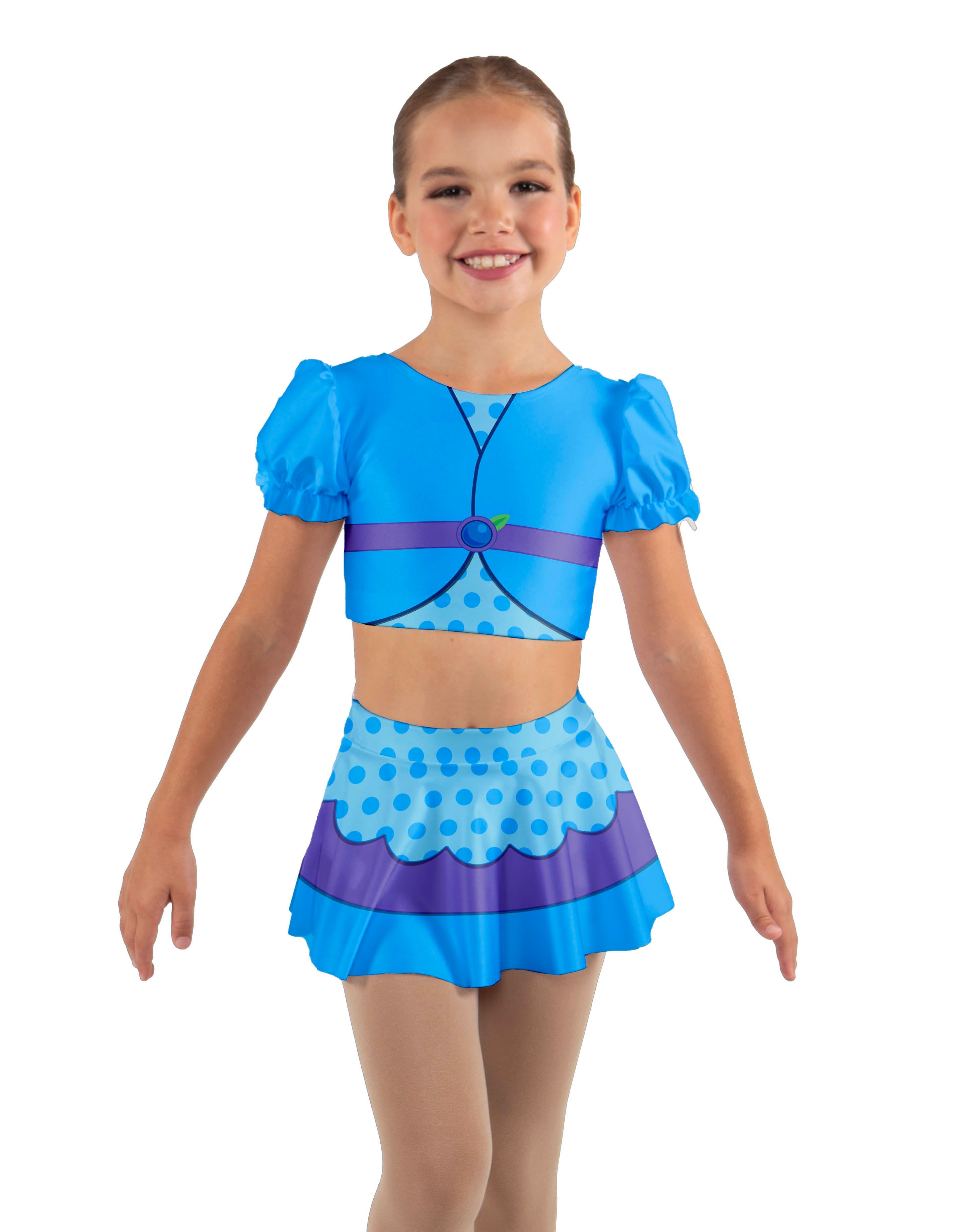 Blueberry Gal Puff Sleeve Crop Top