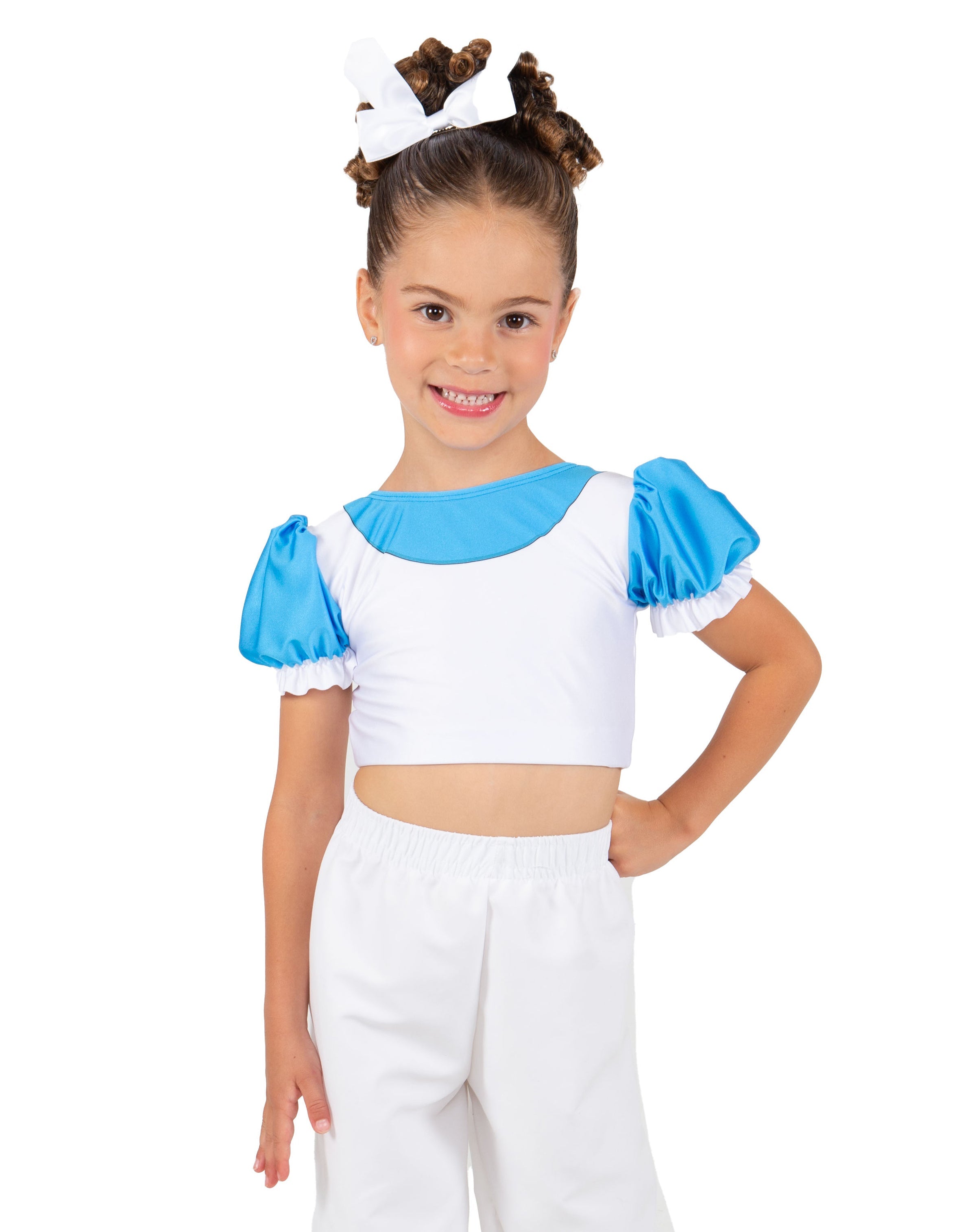 Smurfettes Puff Sleeve Crop Top