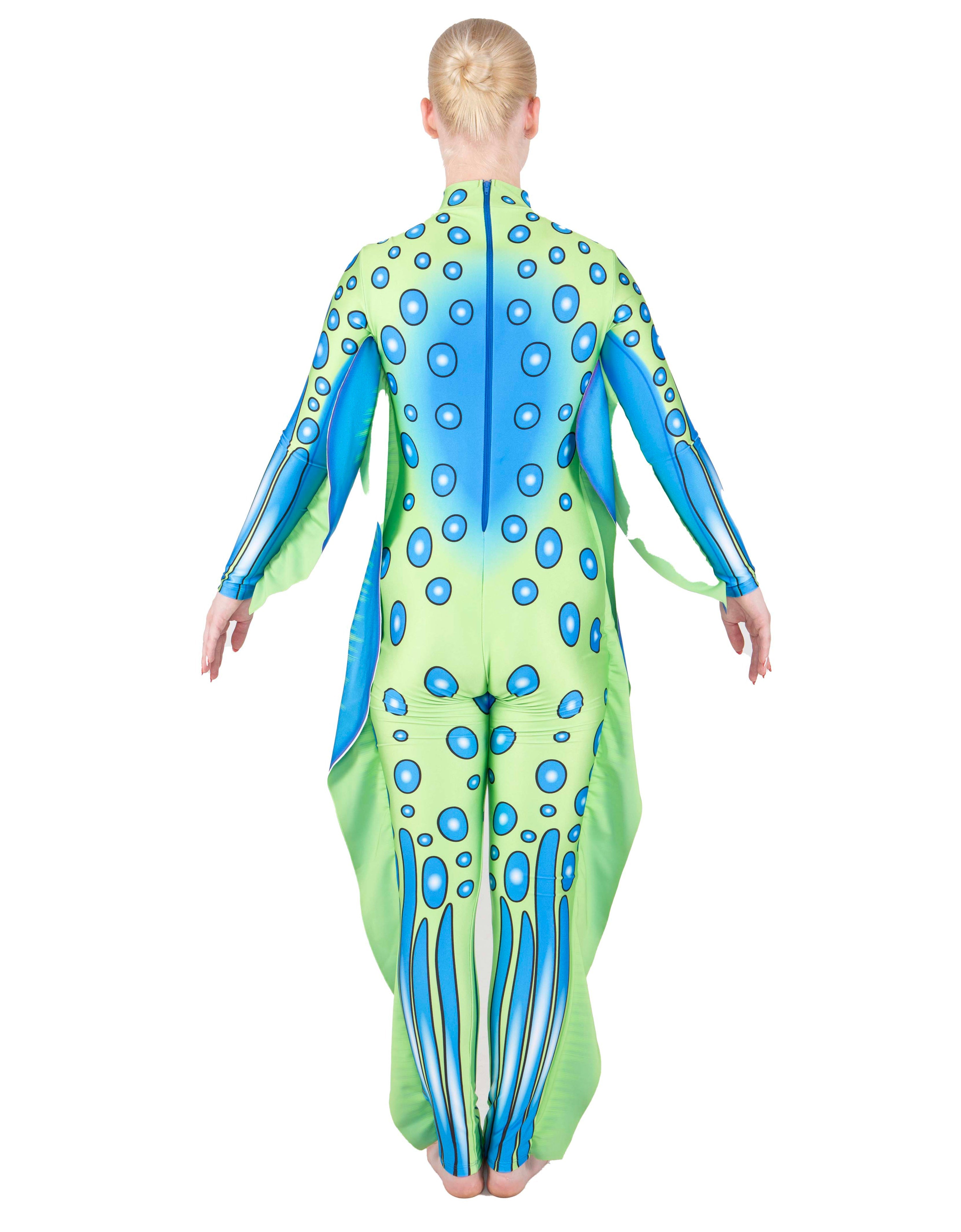 Sea Creature LS Tneck Zipper Back Unitard with Fins