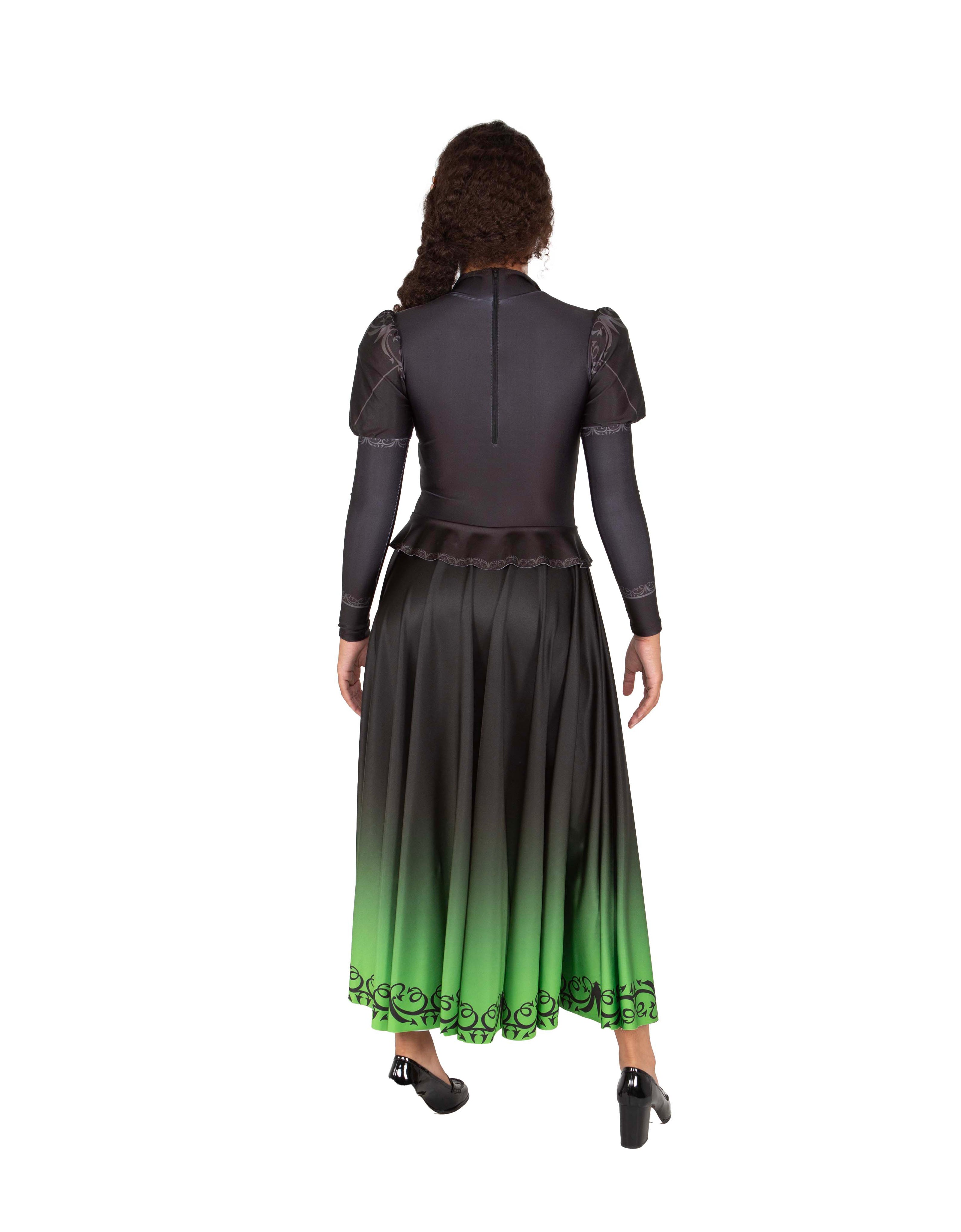 Elphaba Witch LS Puff Sleeve TNeck Dress with Character Skirt and Peplum