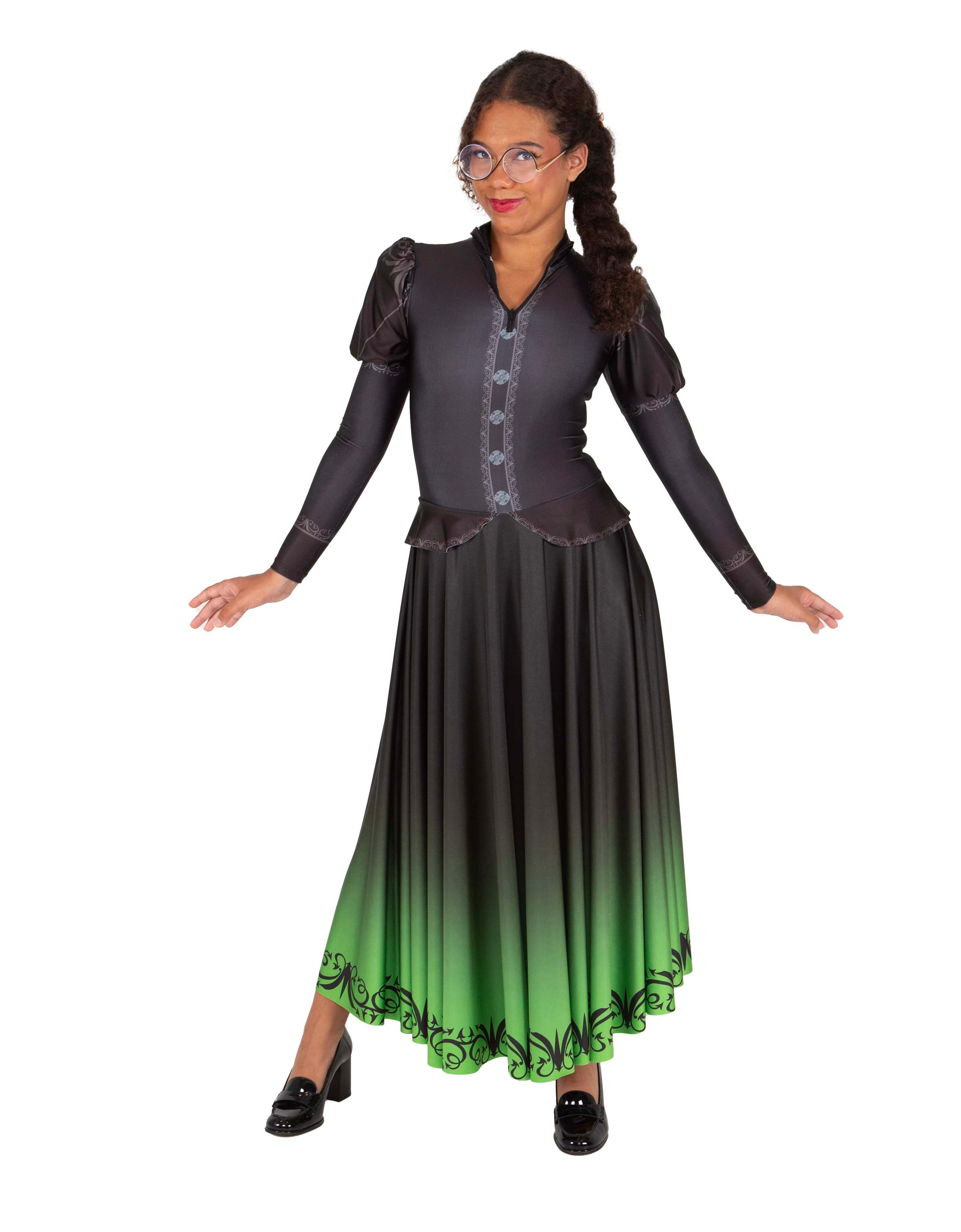 Elphaba Witch LS Puff Sleeve TNeck Dress with Character Skirt and Peplum