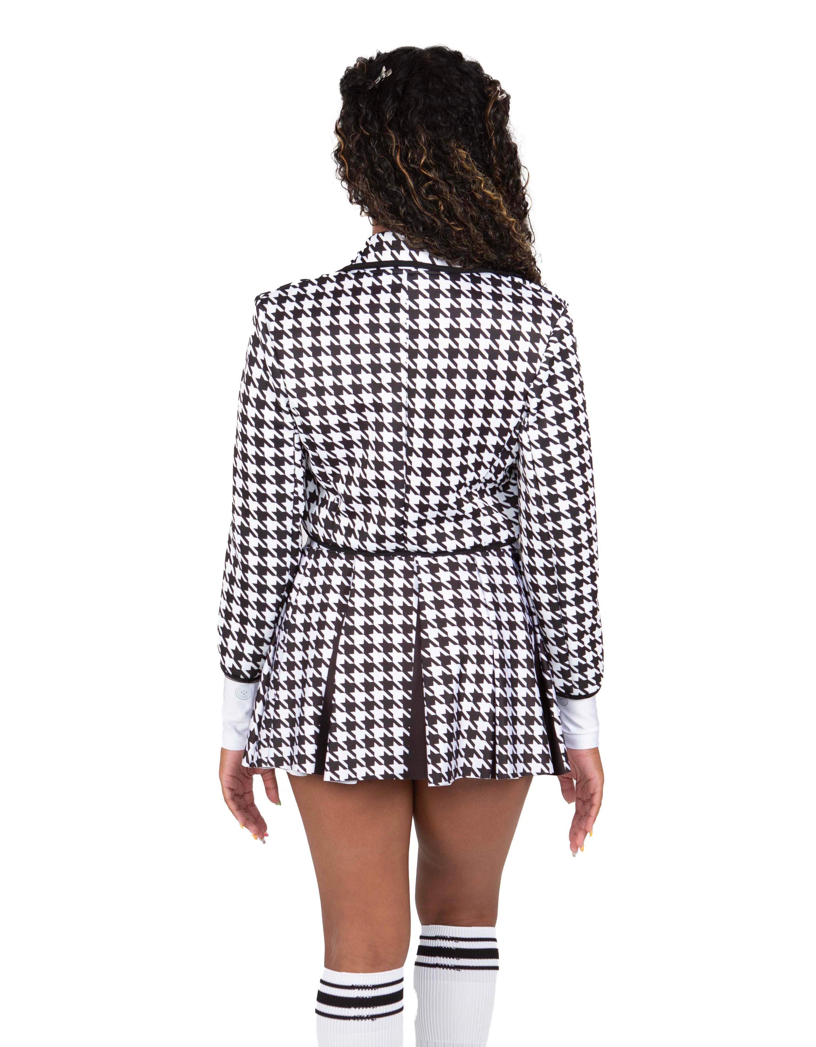 Totally Clueless Houndstooth Cropped Scuba Jacket Ladies