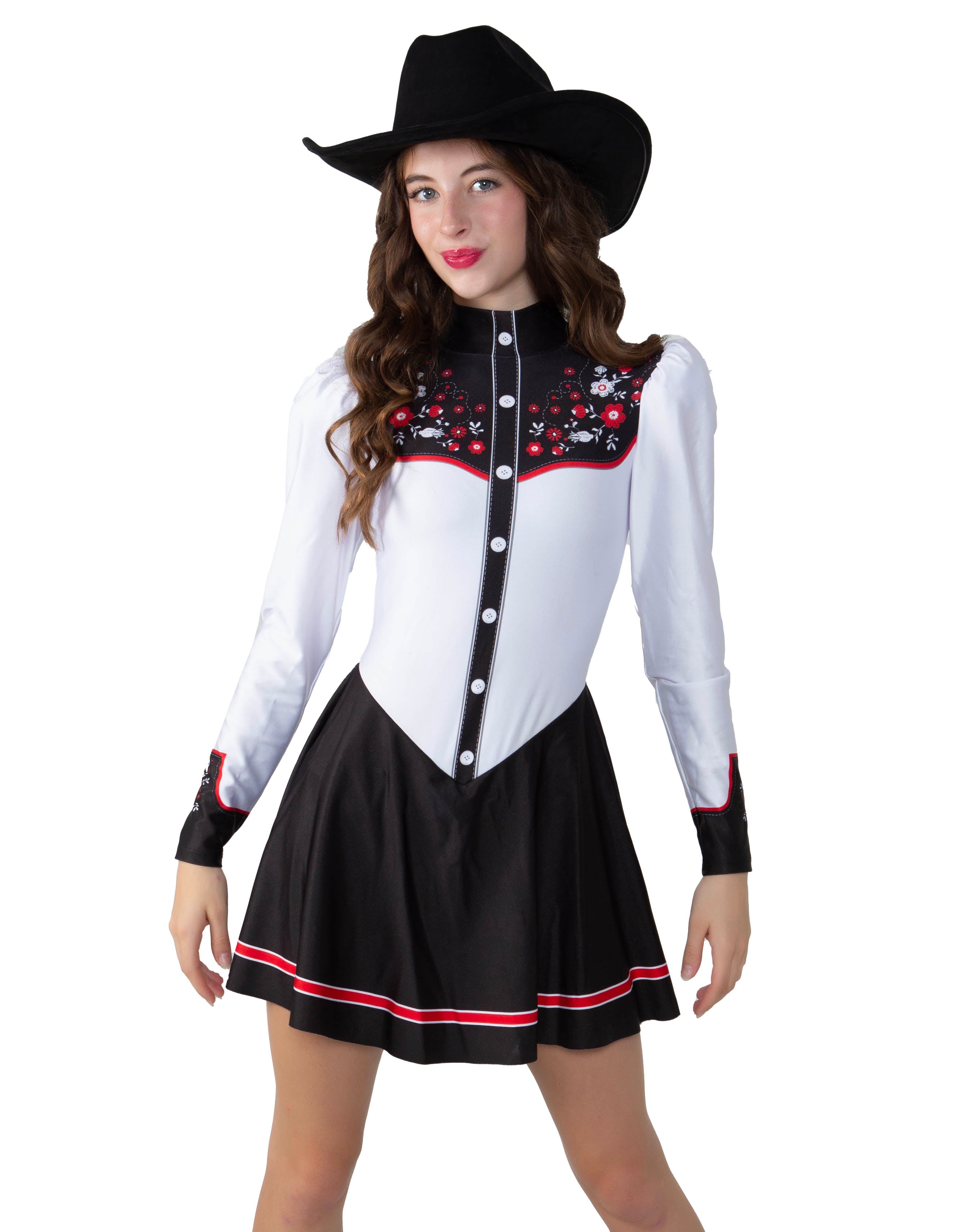 Nashville LS Puff Sleeve TNeck Keyhole Back Dress