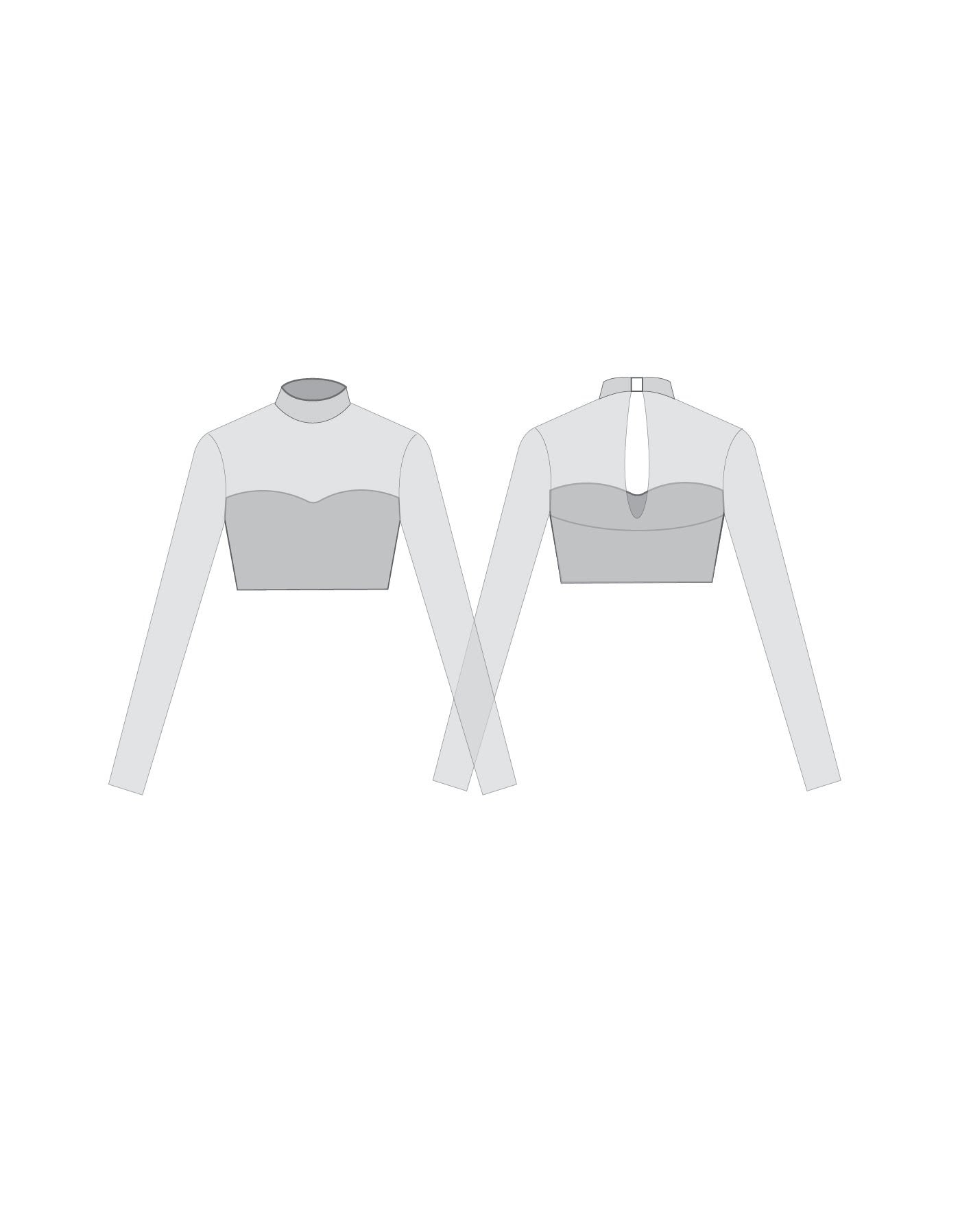 Custom Inked Long Sleeve Mesh Sweetheart Crop Top - Lycra & Mesh