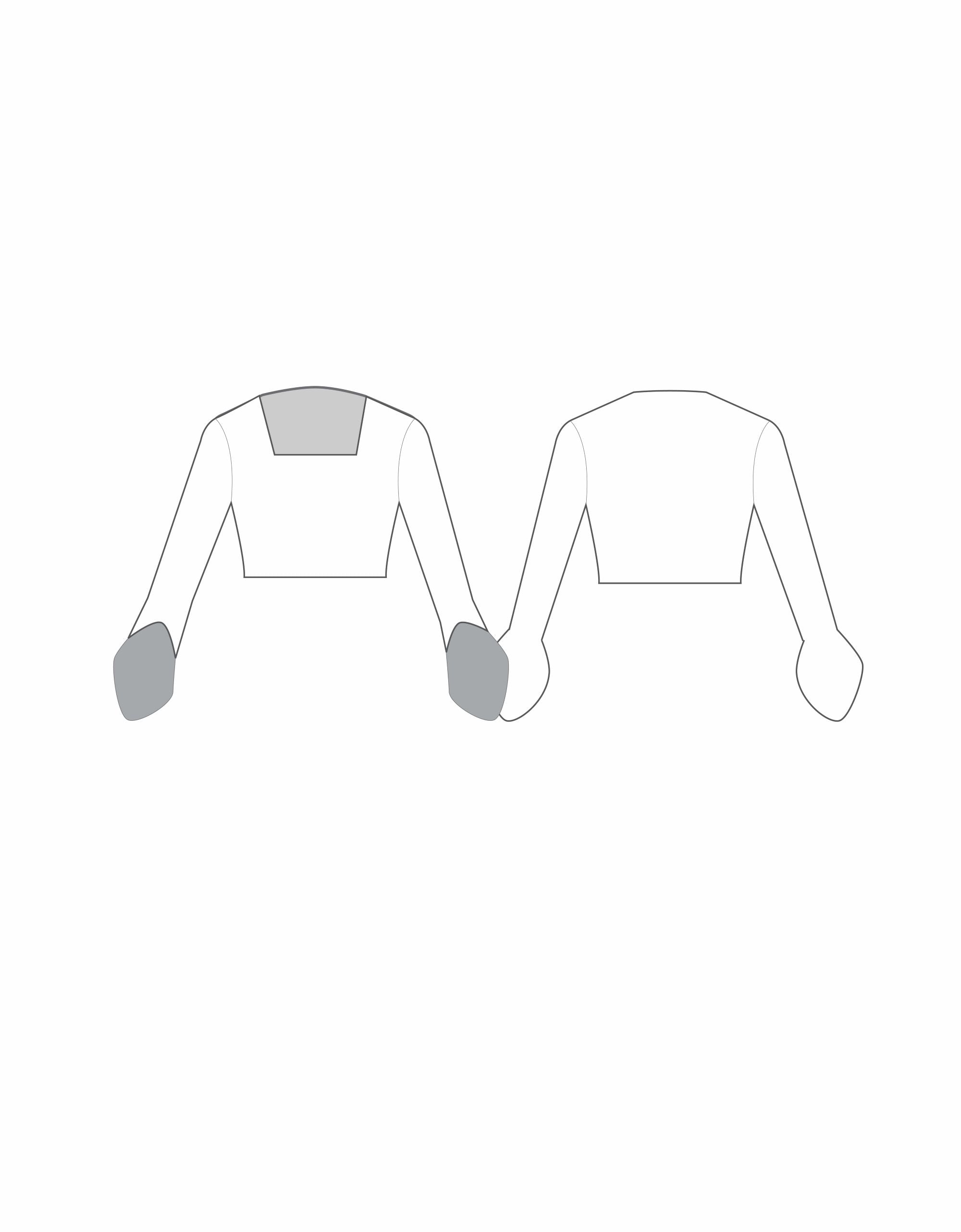 Custom Inked Square Neck Crop Top with Open Cuff - Lycra