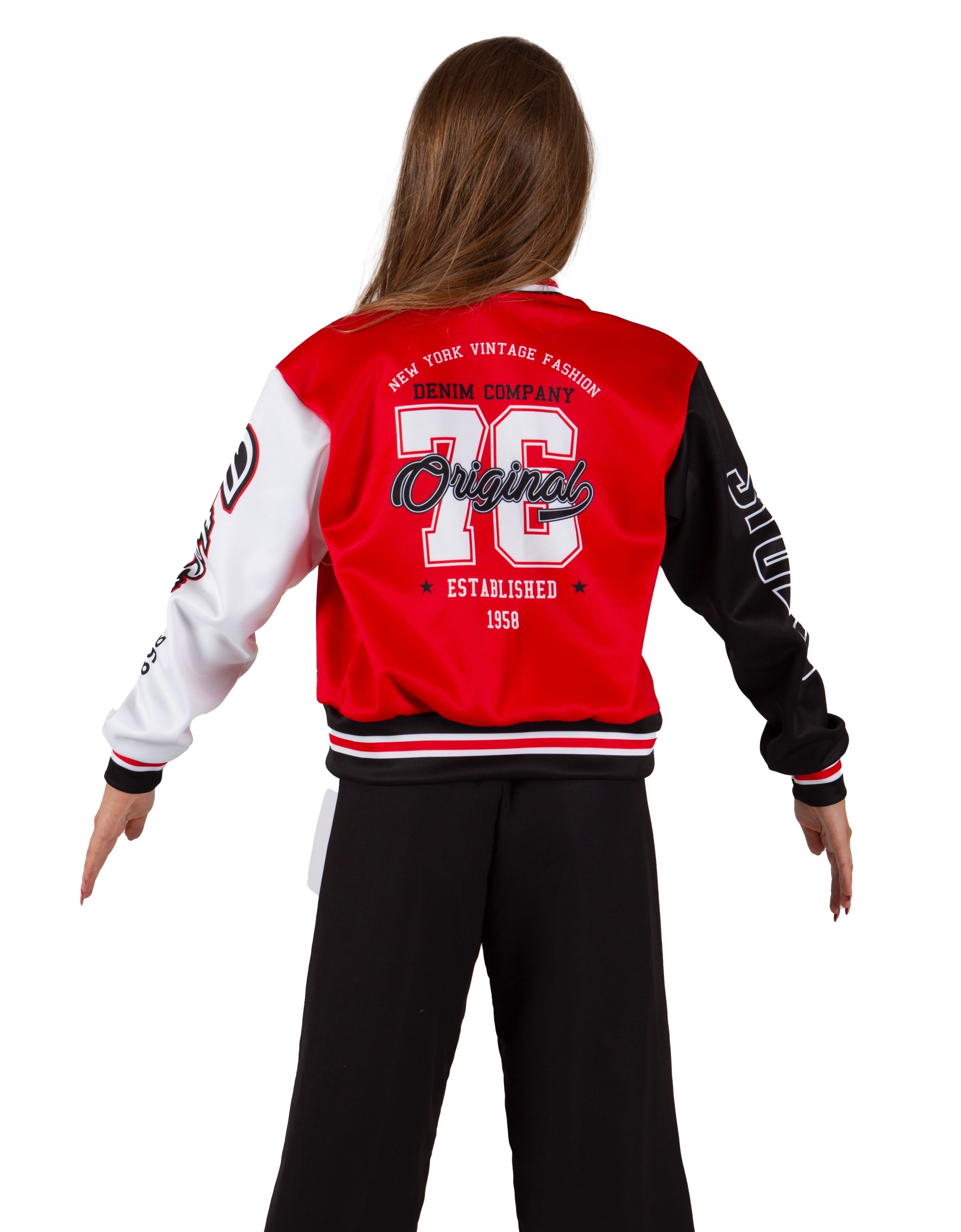 Varsity Cropped Varsity Jacket Low Collar
