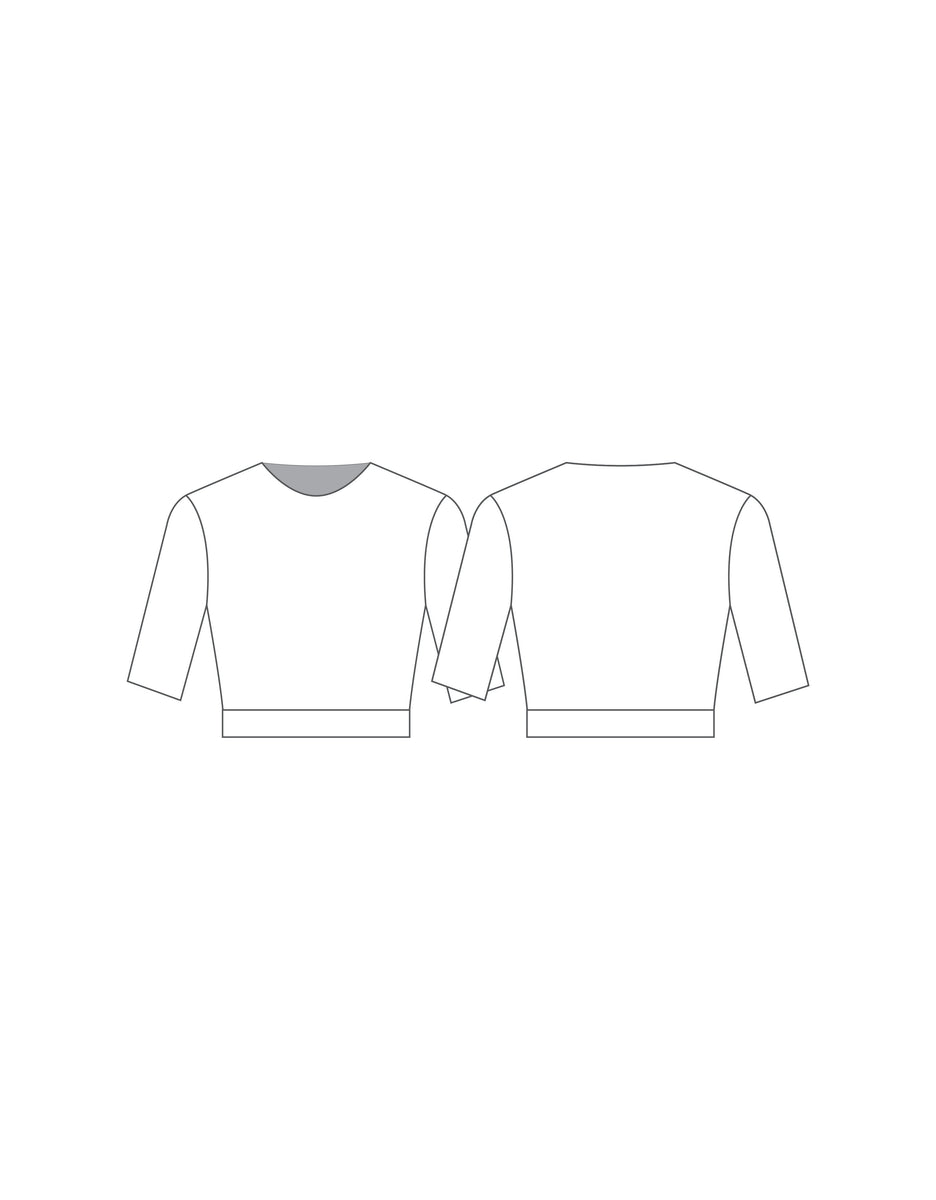 Custom Inked LS Tneck Triangle Back Crop Top - Lycra main image 0
