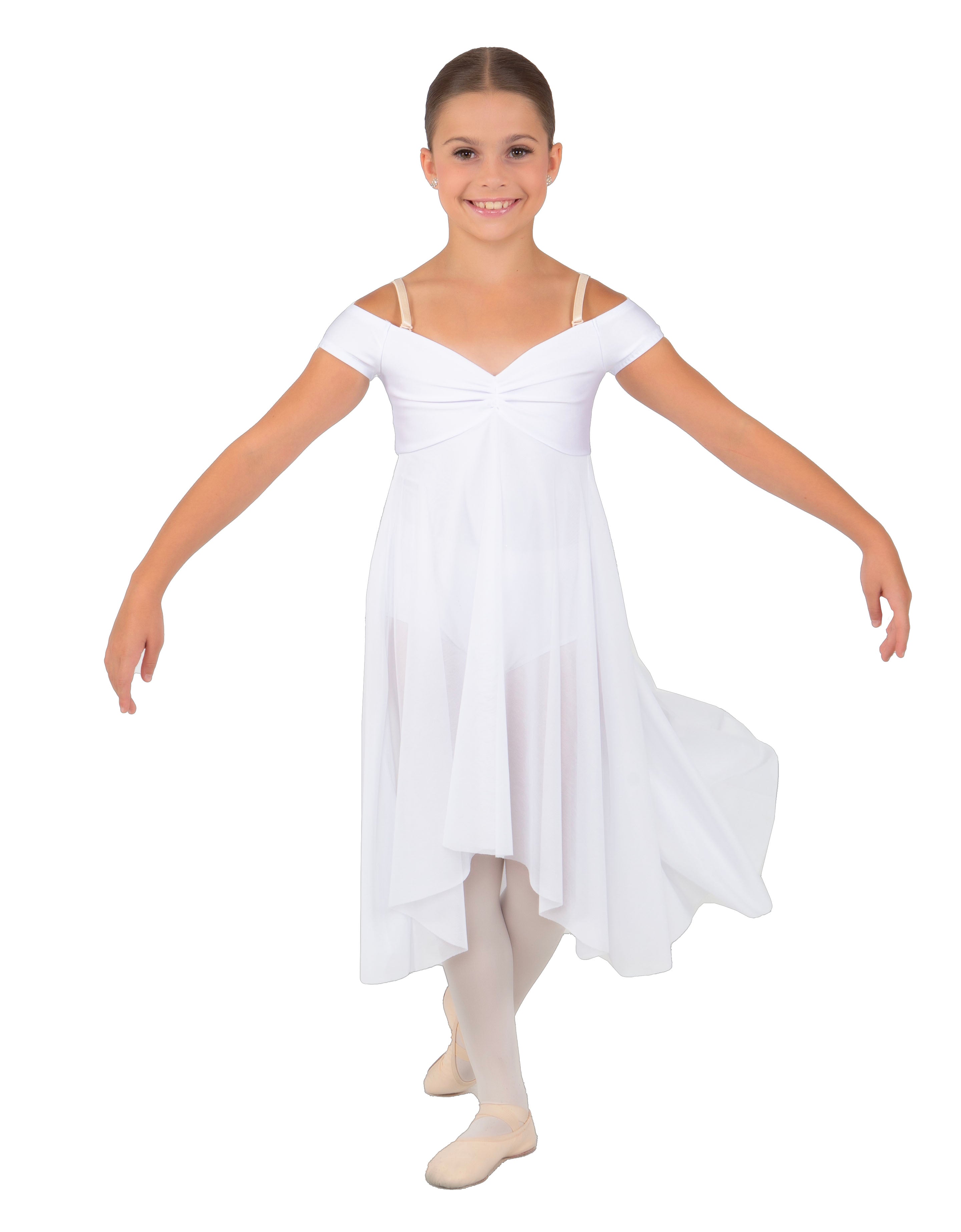 Solid Lycra and Chiffon Propriety Dress