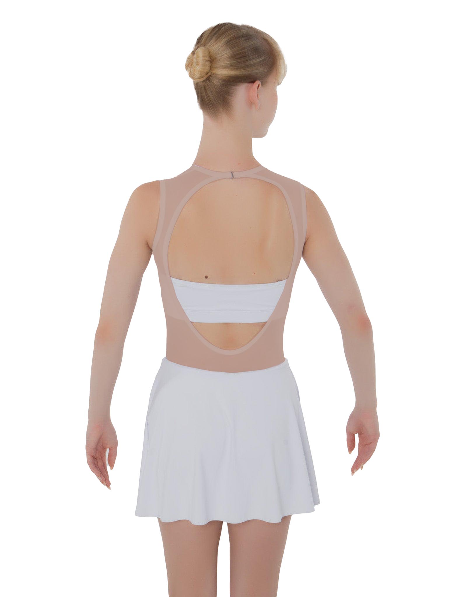 Solid Lycra Sleeveless Open Back Mesh Dress Lycra Bandeau