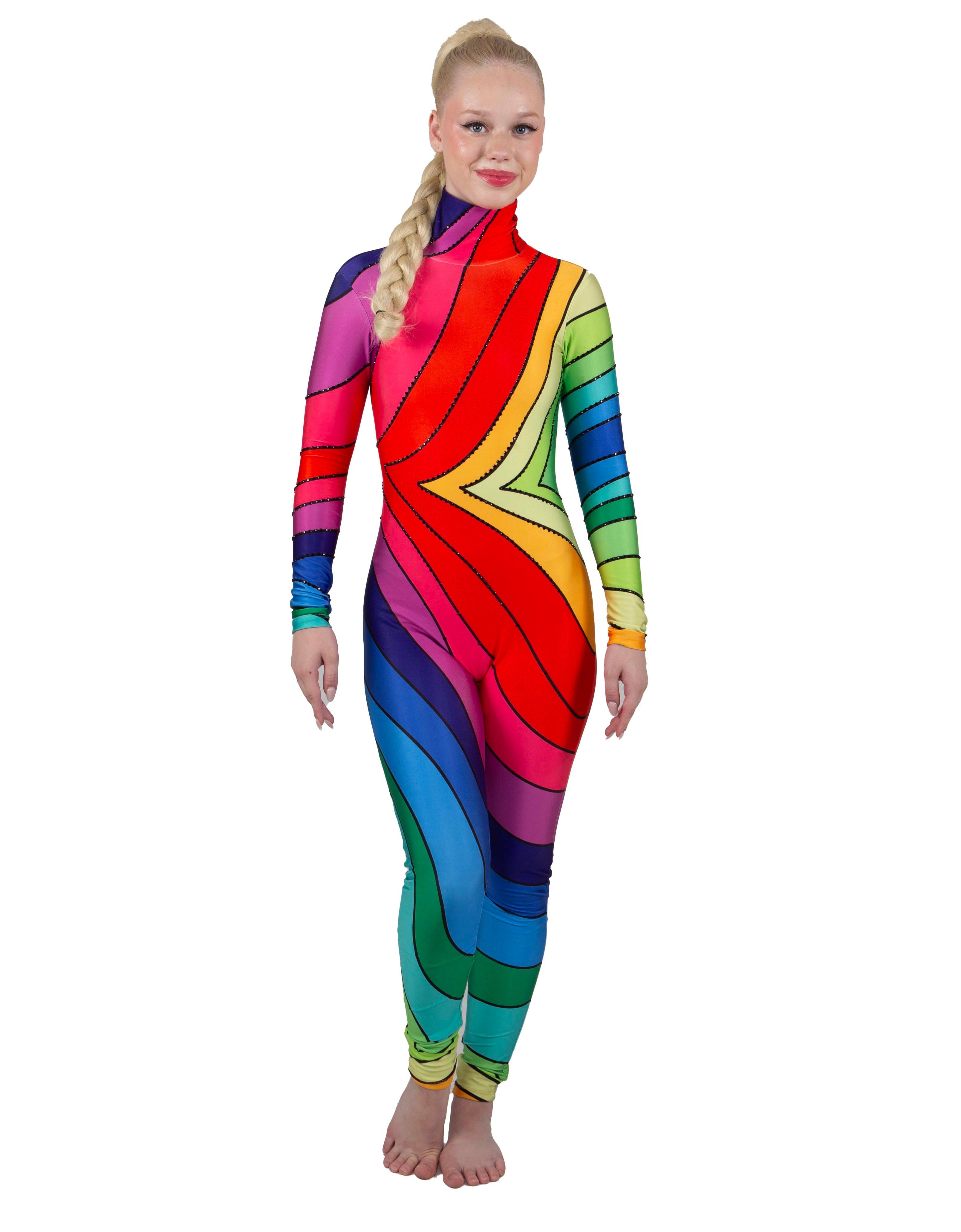 Love the 60s LS Tneck Zipper Back Unitard