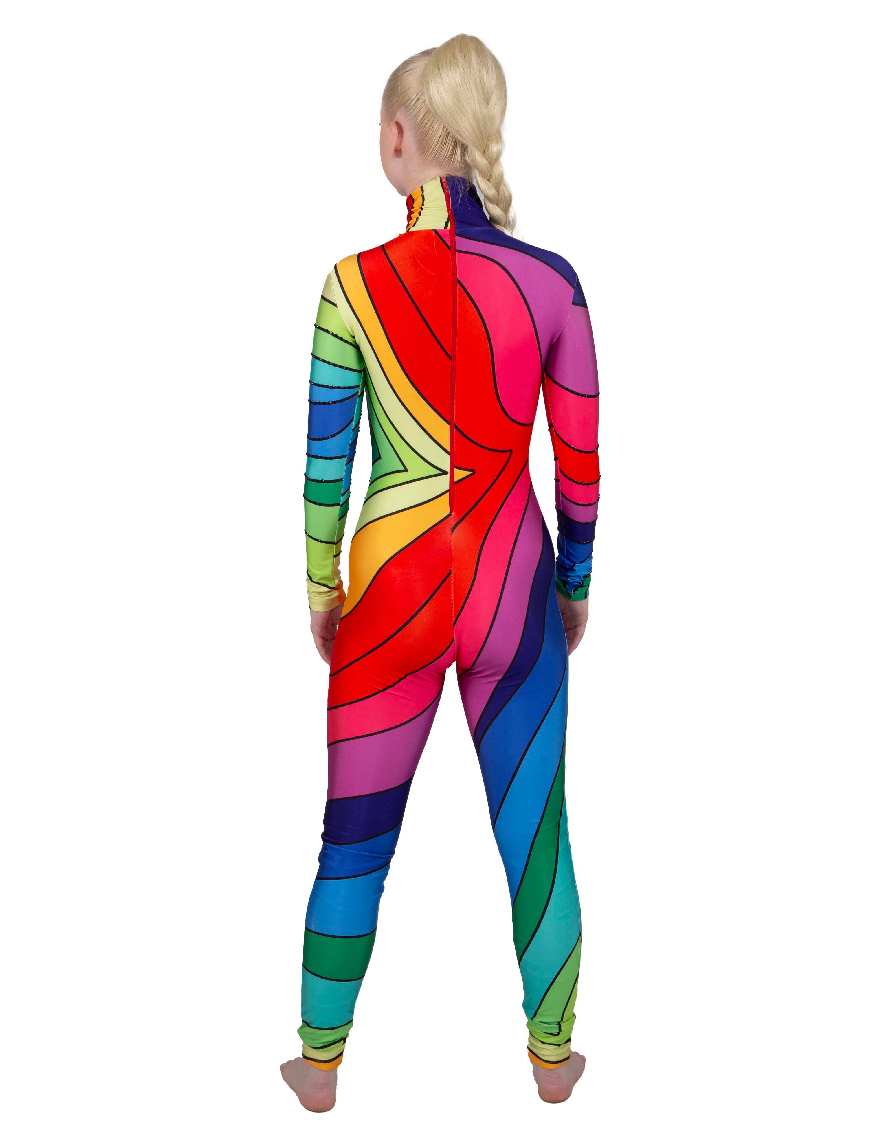 Love the 60s LS Tneck Zipper Back Unitard