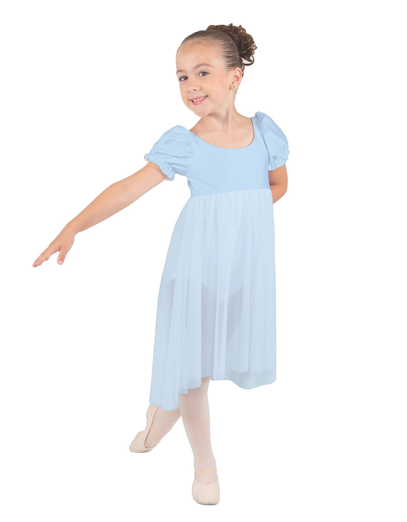 Wendy Puff Sleeve Dress with Chiffon