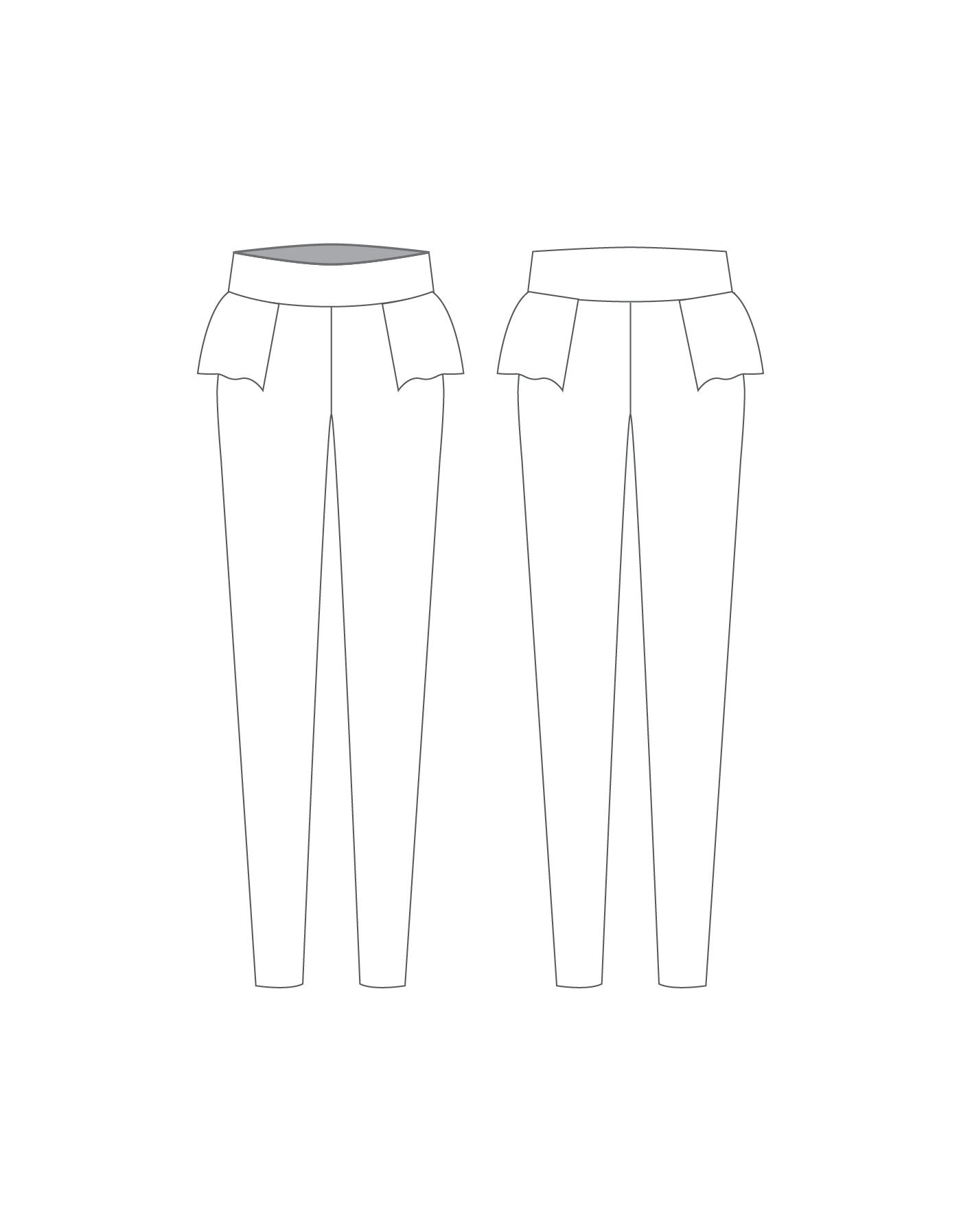 Custom Inked Peplum Pants - Lycra