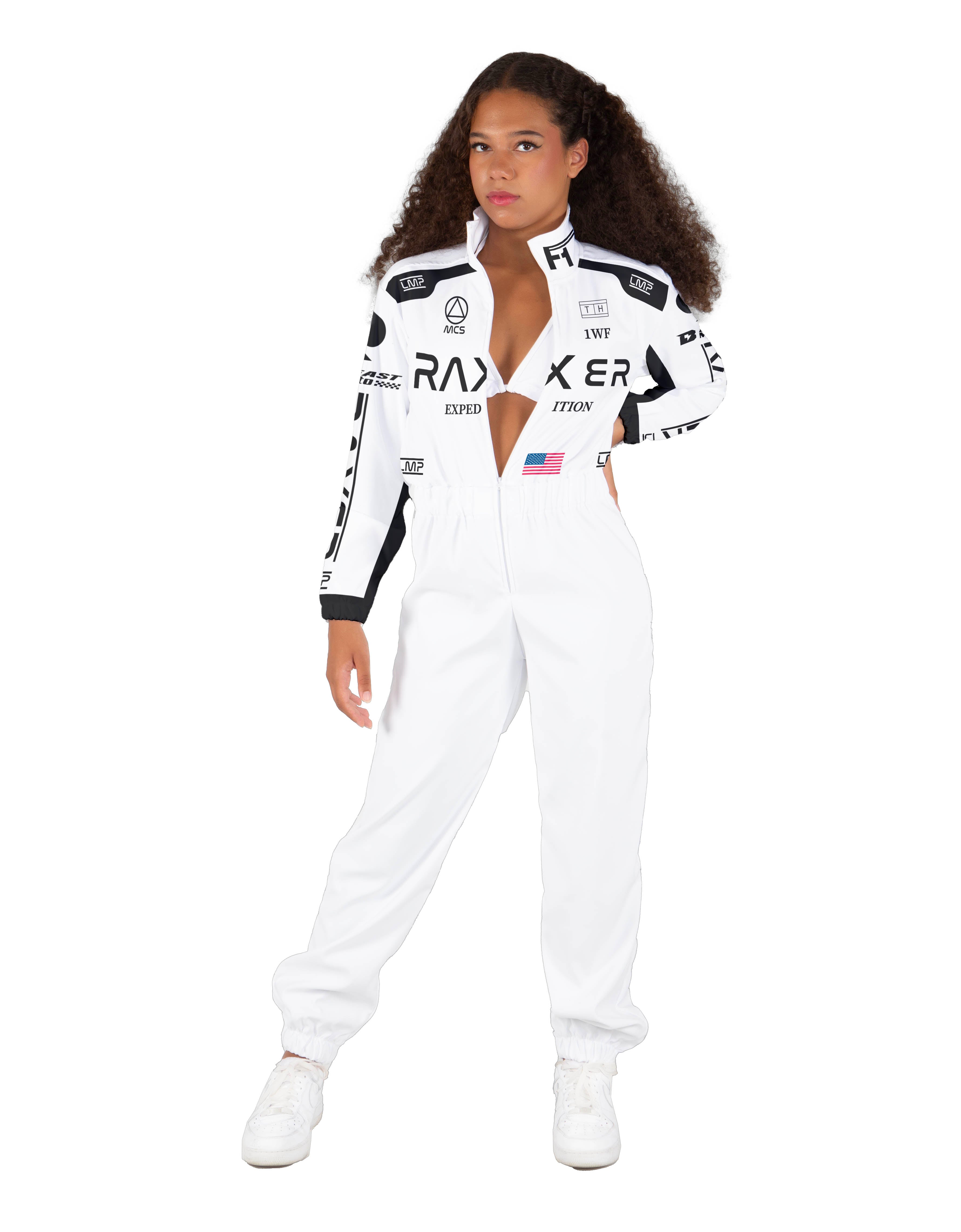 F1 Racing Jumpsuit with Tall Collar