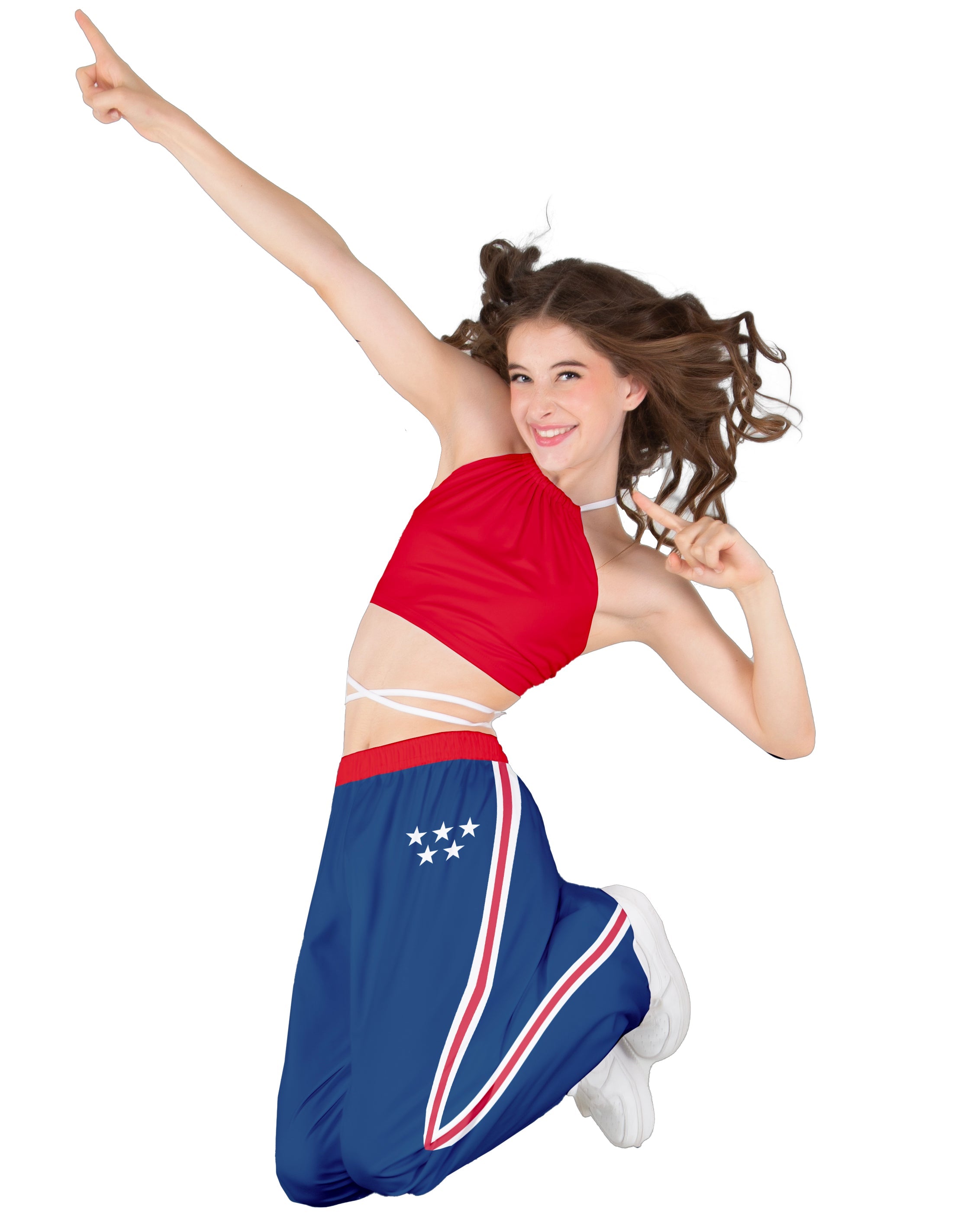Red White and Blue Moving On Crop Top