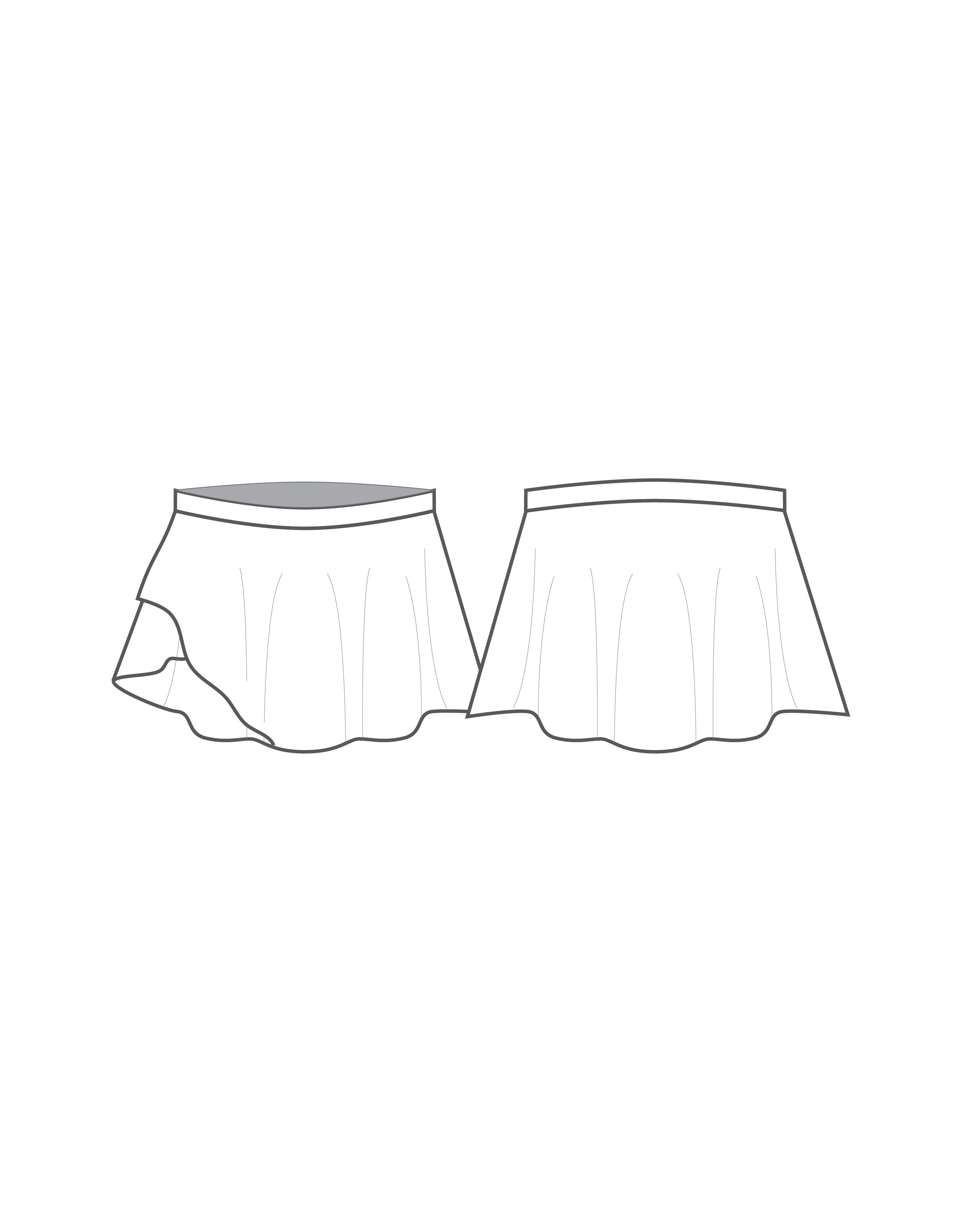 Custom Inked Mini Overlap Skirt - Chiffon