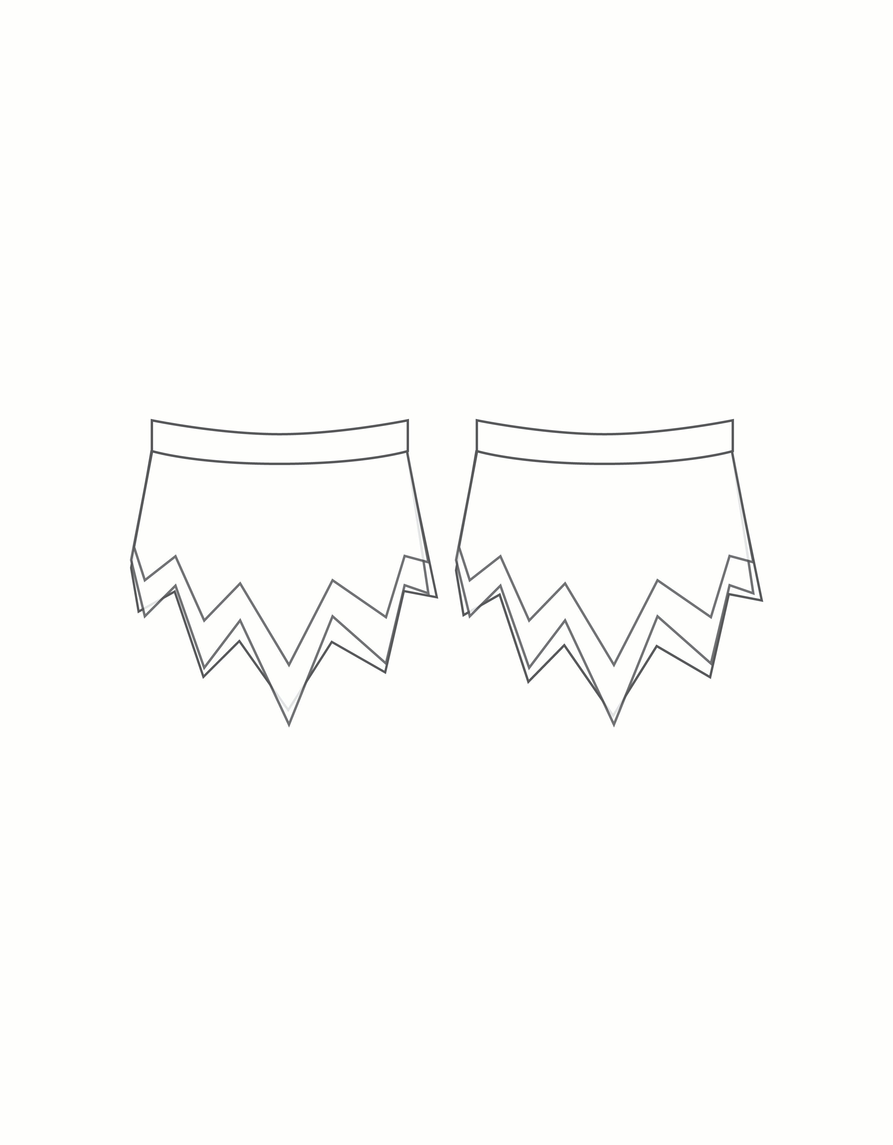 Custom Inked Mesh and Lycra Double Layer Jagged Skirt No Panty - Mesh & Lycra