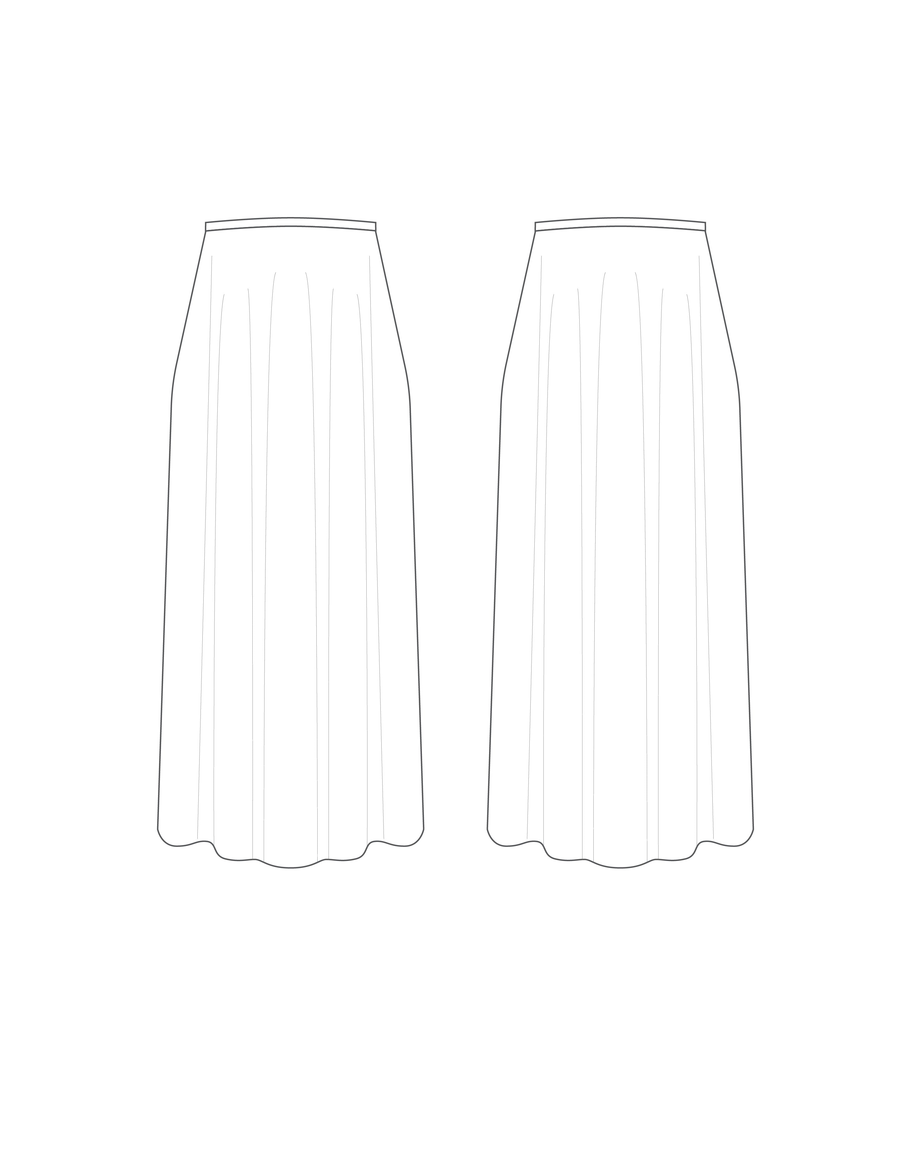 Custom Calf Length Half Skirt - Chiffon