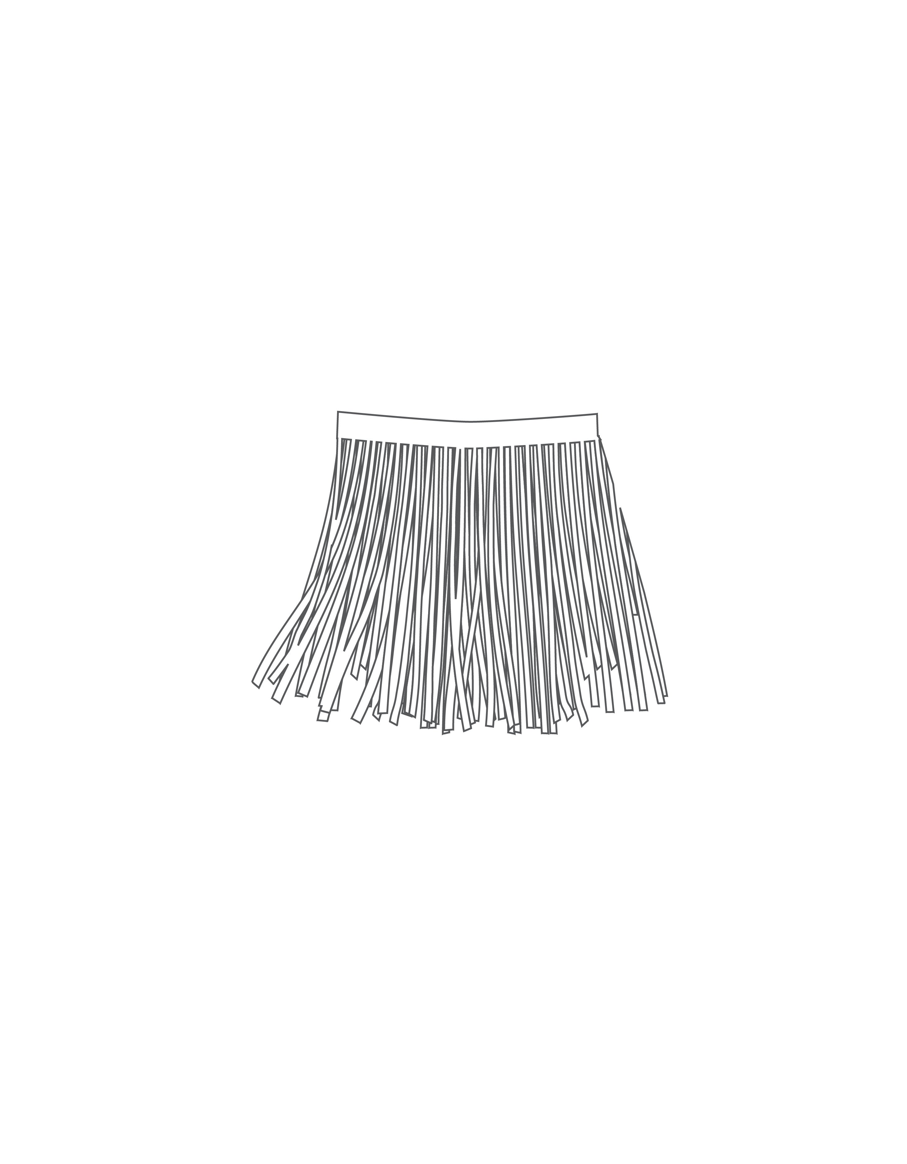 Custom Inked Fringe Cut Skirt - Hologram
