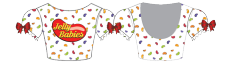 Custom JellyBabies Hologram Puff Sleeve Crop Top