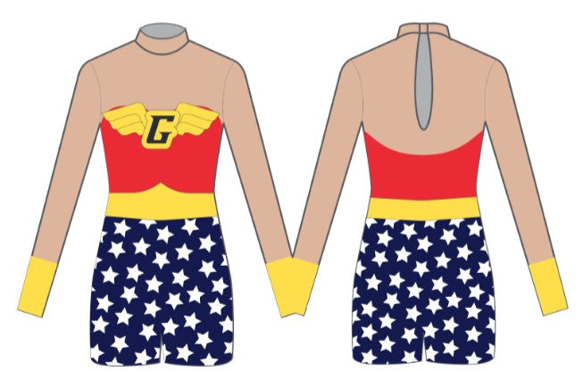 Super Star Leotard LS Tneck Keyhole Back Biketard