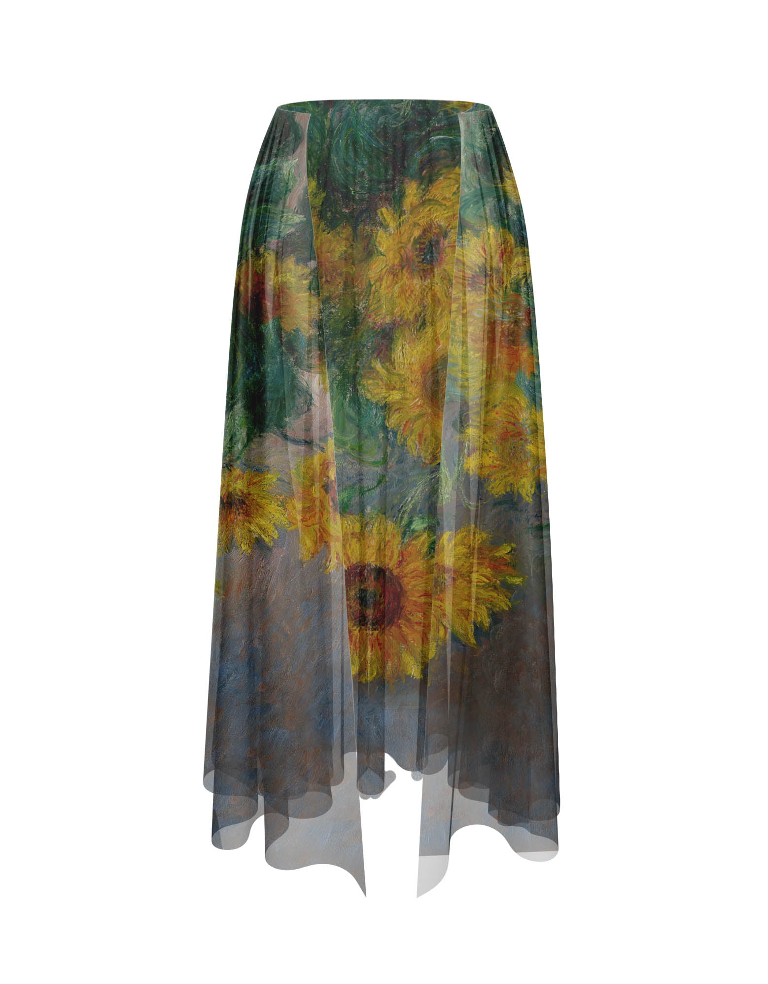 Sunflowers Chiffon Half Skirt