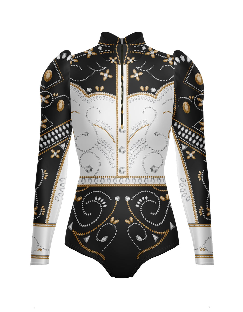 Custom Inked LS TNeck Zip Front Biketard - Ladies - Lycra main image 0
