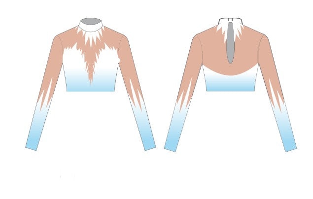 Christmas - Ice Princess LS Tneck Keyhole Back Crop Top