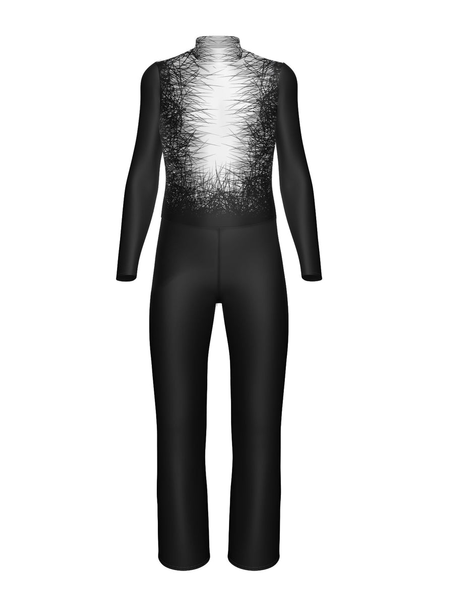 Maestro Saxophone LS Tneck Zipper Back Unitard