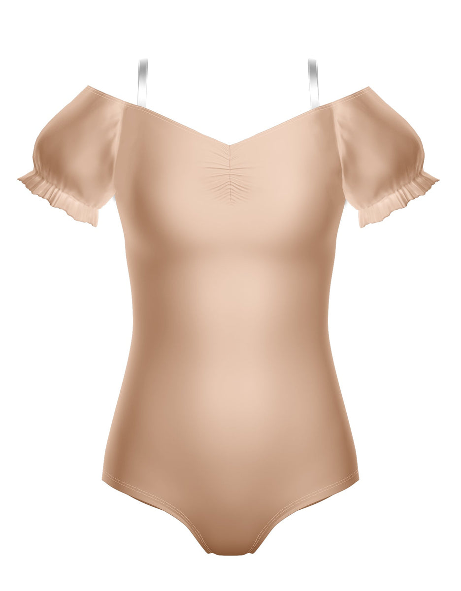 Solid Lycra Halter Leotard Covered Back
