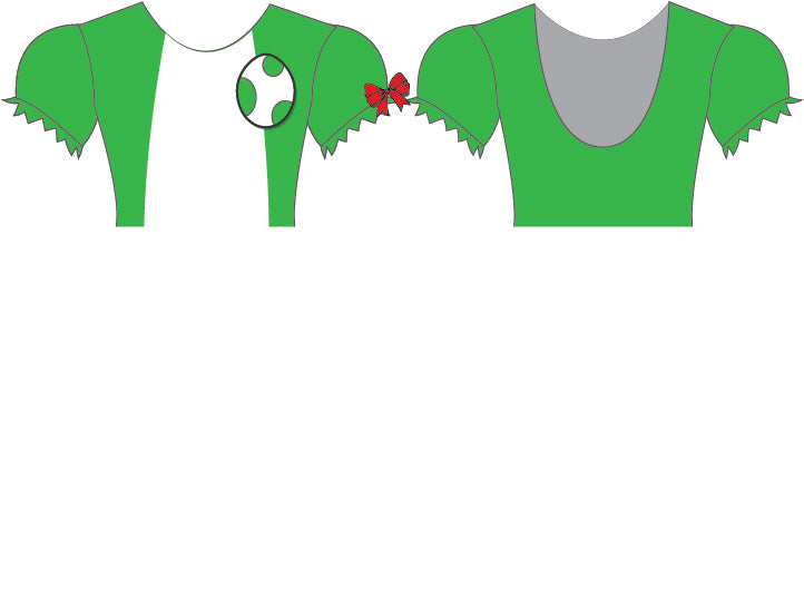 Gamers Dinosaur Puff Sleeve Crop Top