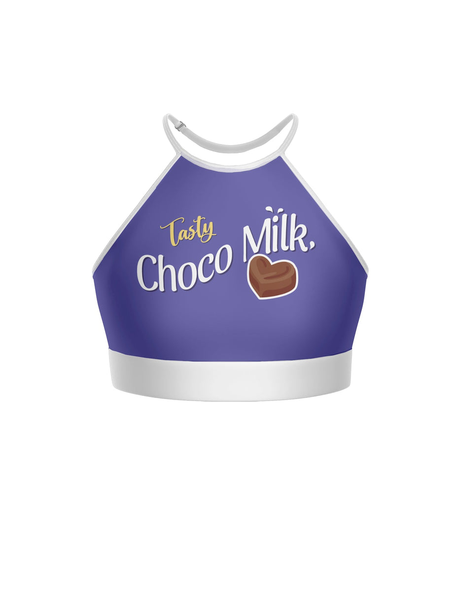 Tip Tap Chocolate Halter Binding Crop Top main image 1
