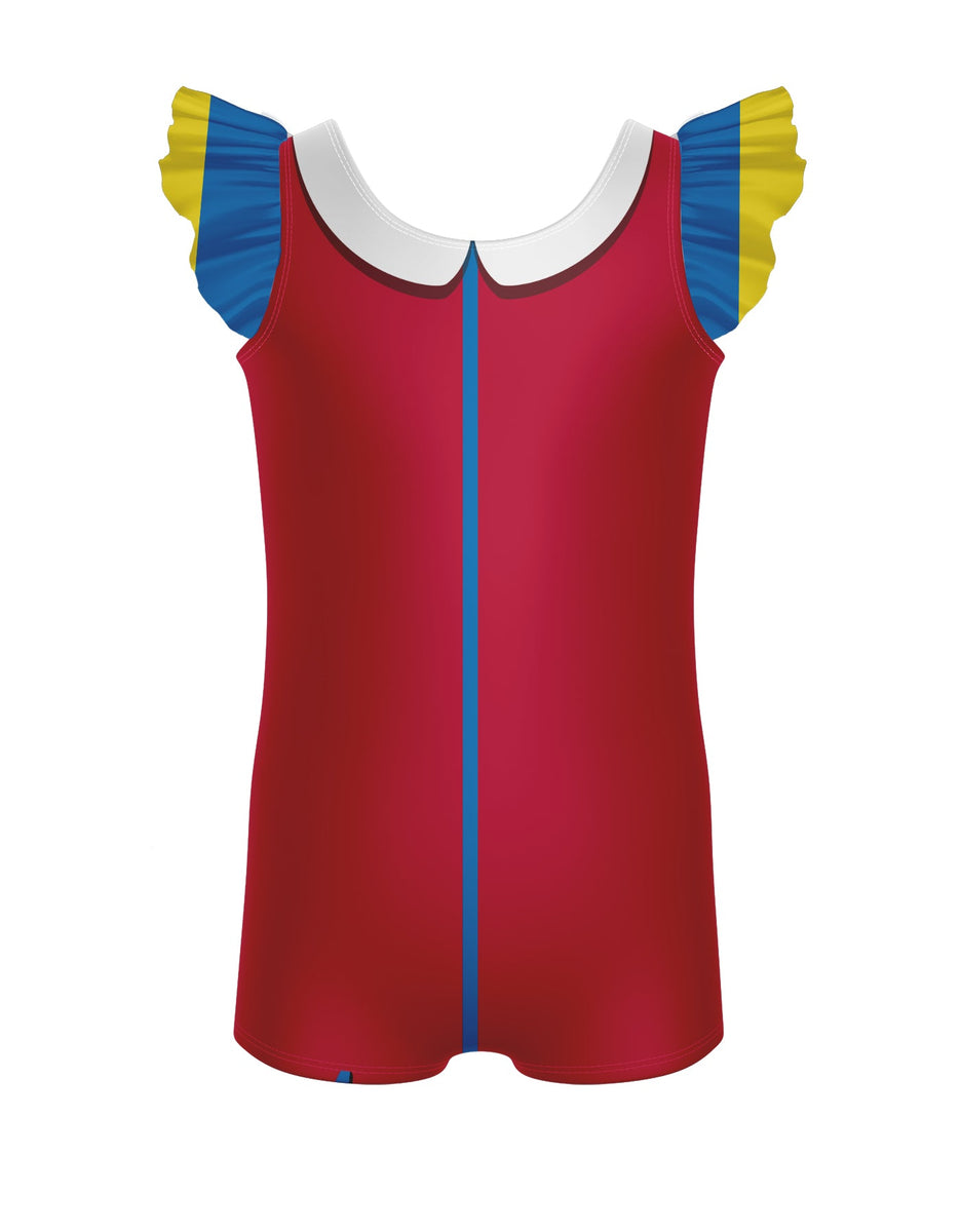 Solid Hologram Tank Biketard with Gather Sleeves